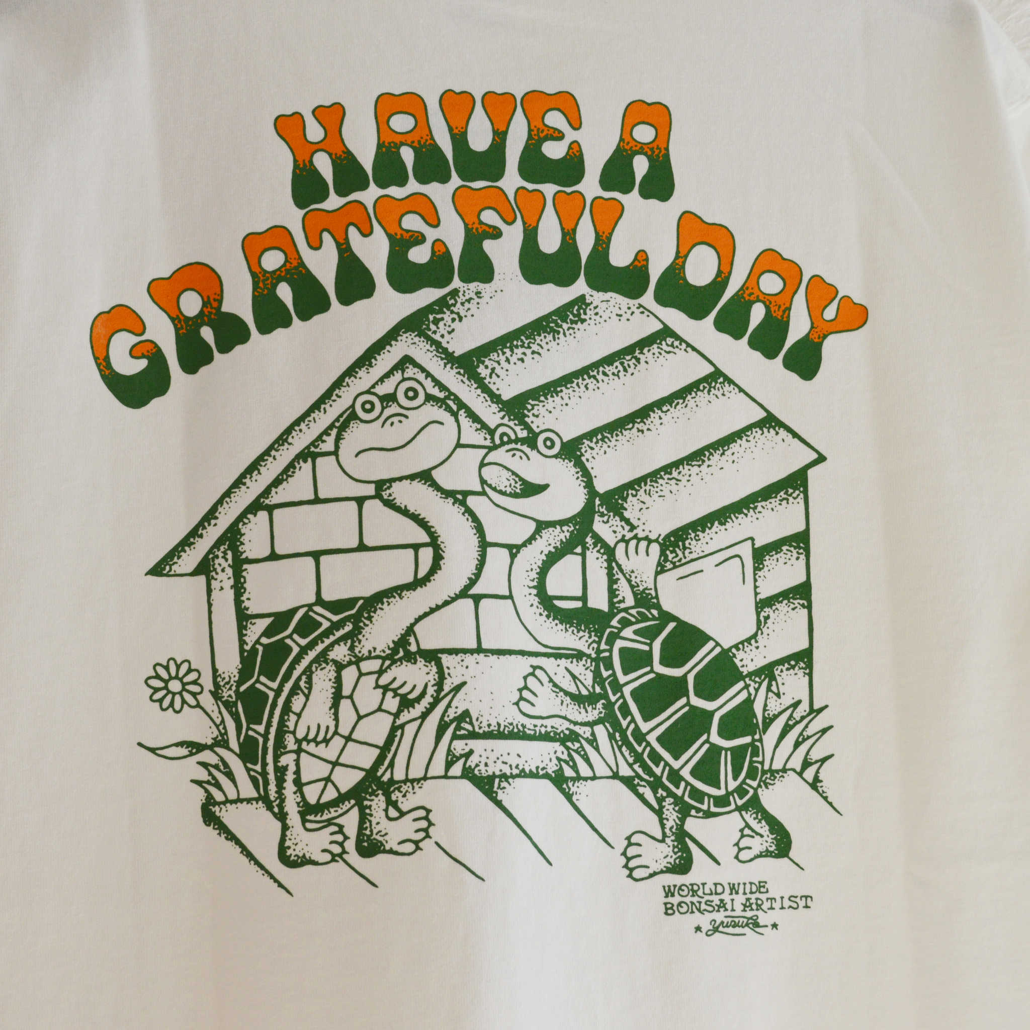 HAVE A GRATEFUL DAY ハブアグレイトフルデイ / YH×HGD T-SHIRT -TERRAPIN テラピン (WHITE ホワイト)