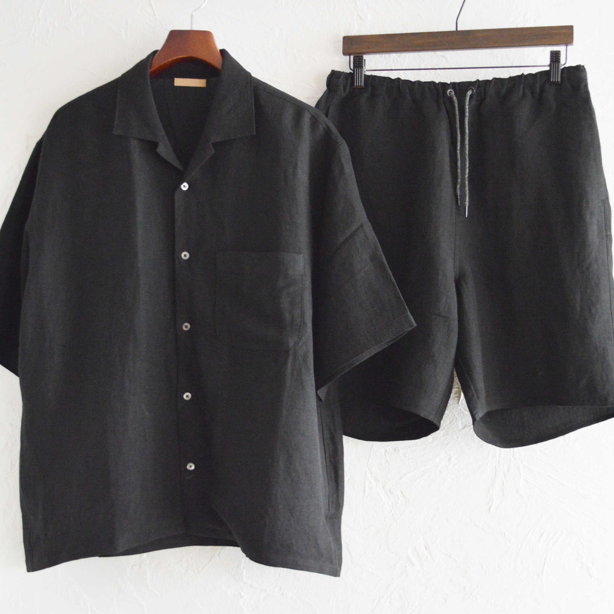 LAMOMD ラモンド / LINEN SHIRTS リネンシャツ (BLACK ブラック)