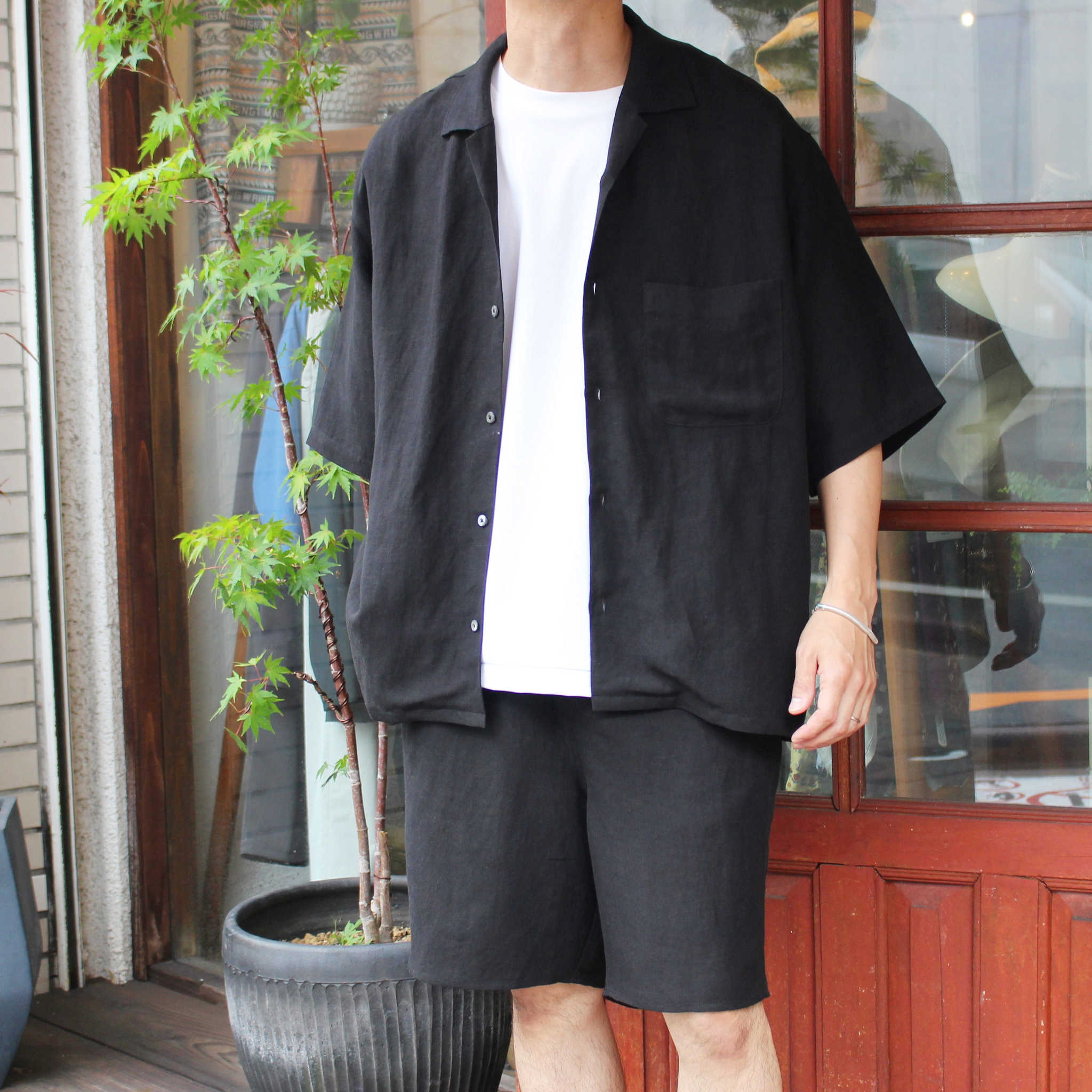 LAMOMD ラモンド / LINEN SHIRTS リネンシャツ (BLACK ブラック)