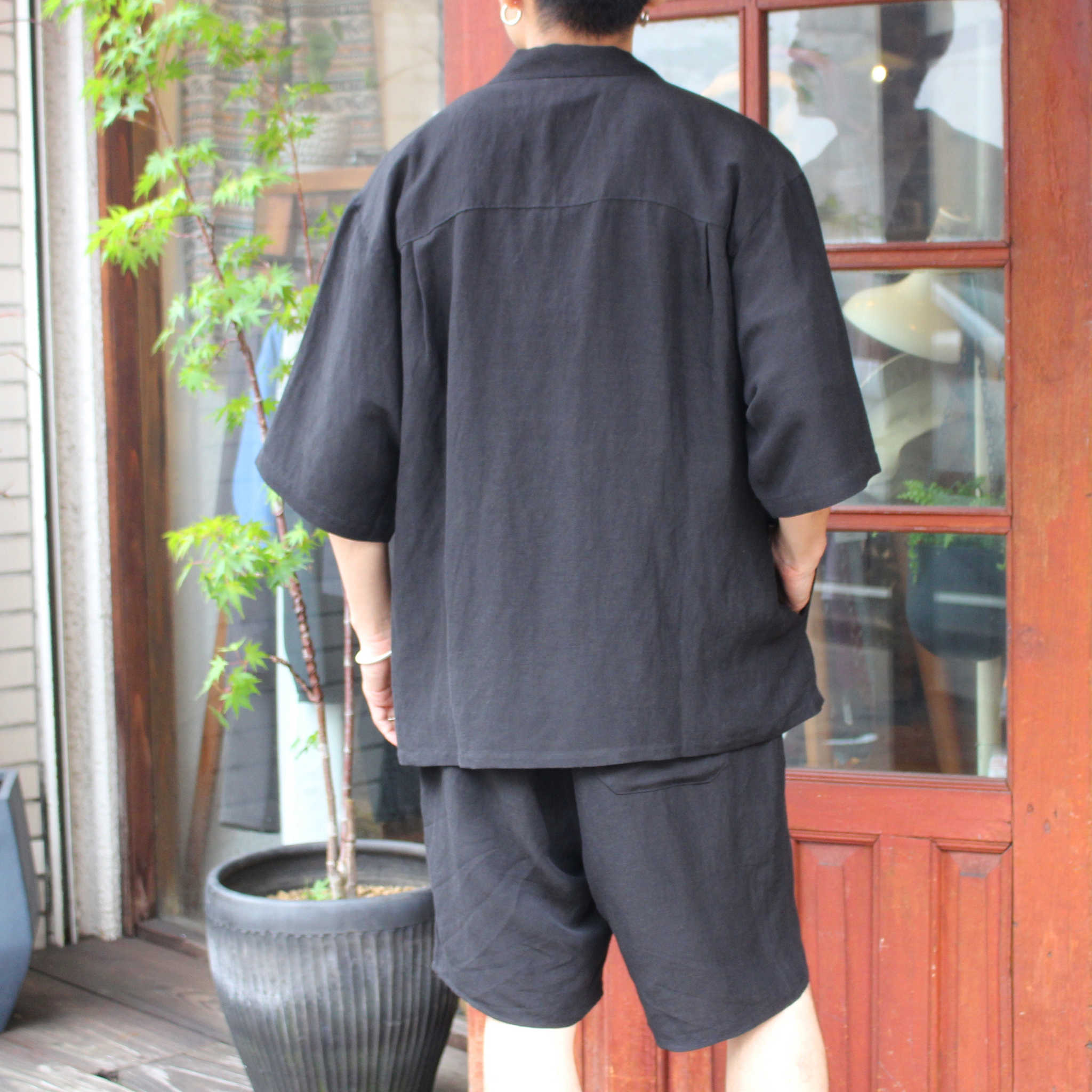 LAMOMD ラモンド / LINEN SHIRTS リネンシャツ (BLACK ブラック)