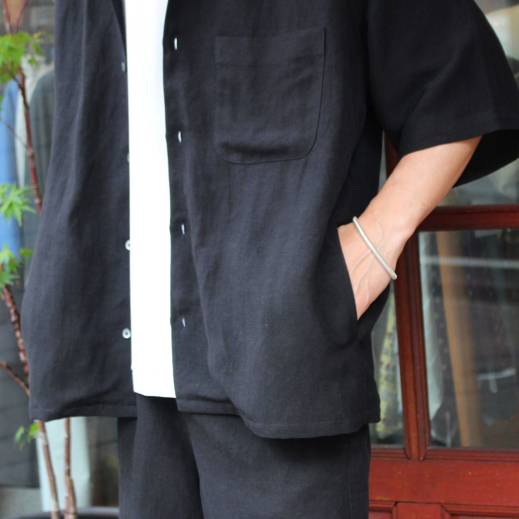 LAMOMD ラモンド / LINEN SHIRTS リネンシャツ (BLACK ブラック)