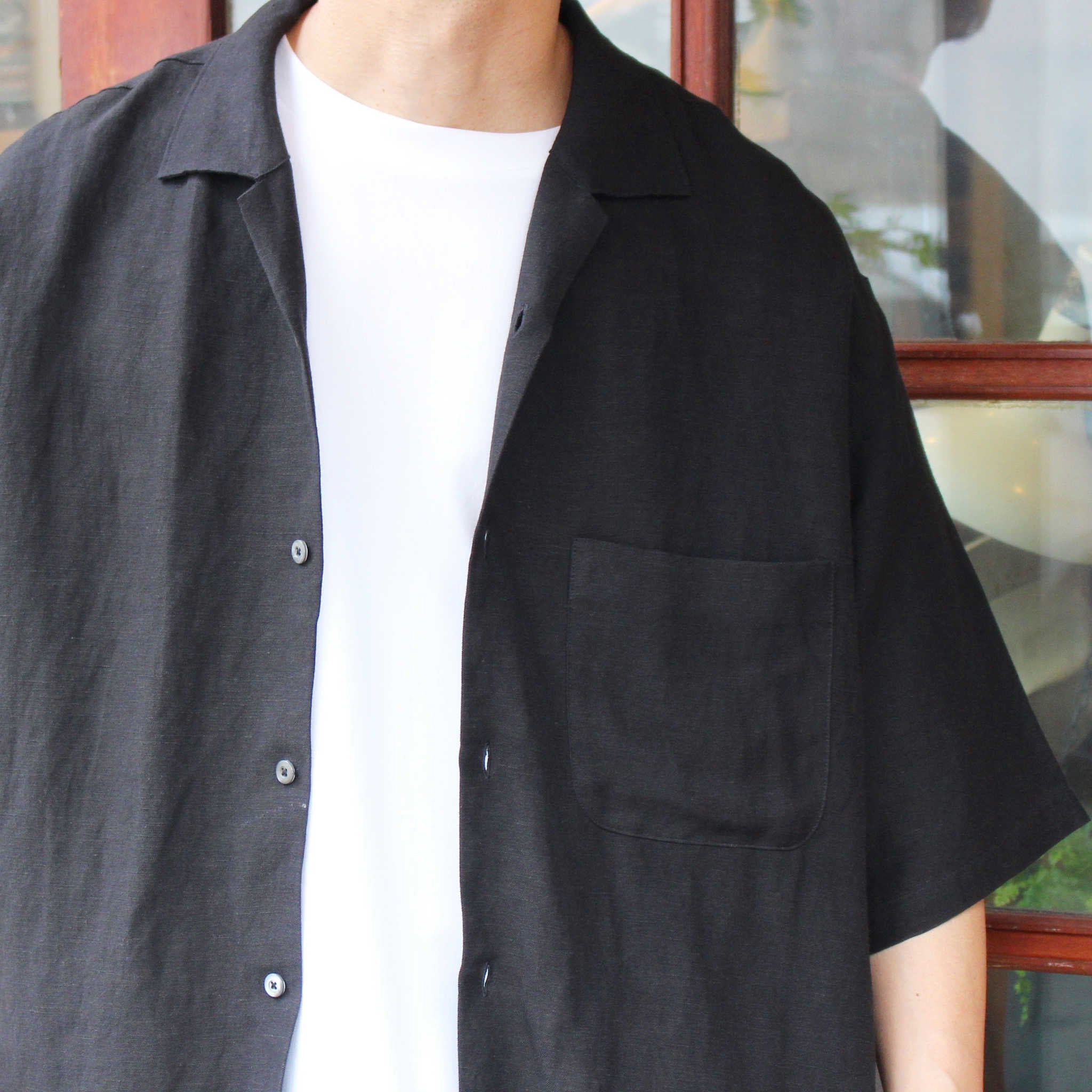 LAMOMD ラモンド / LINEN SHIRTS リネンシャツ (BLACK ブラック)