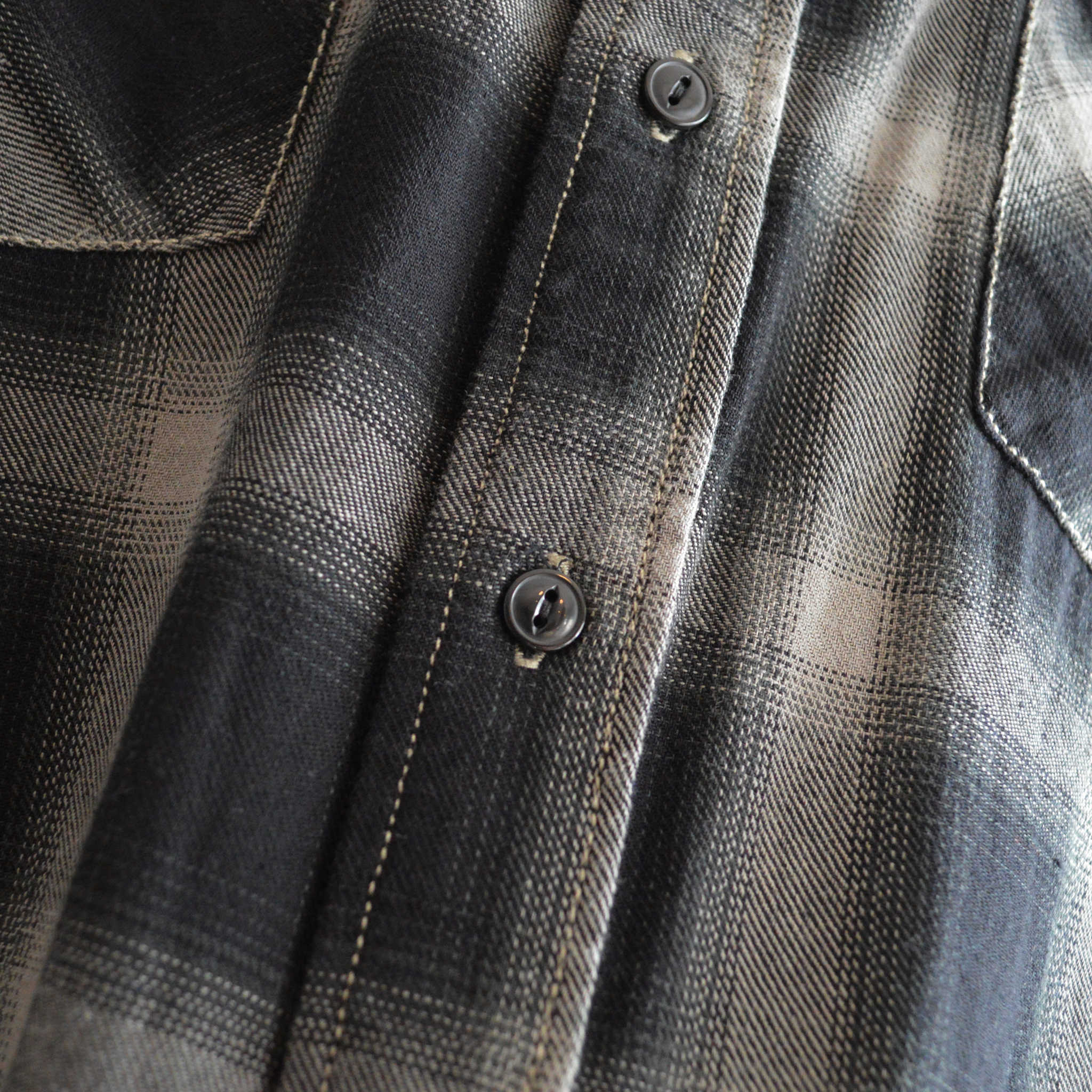 modemdesign モデムデザイン / Ombre check wide shirts オンブレチェックワイドシャツ (CHARCOAL チャコール)