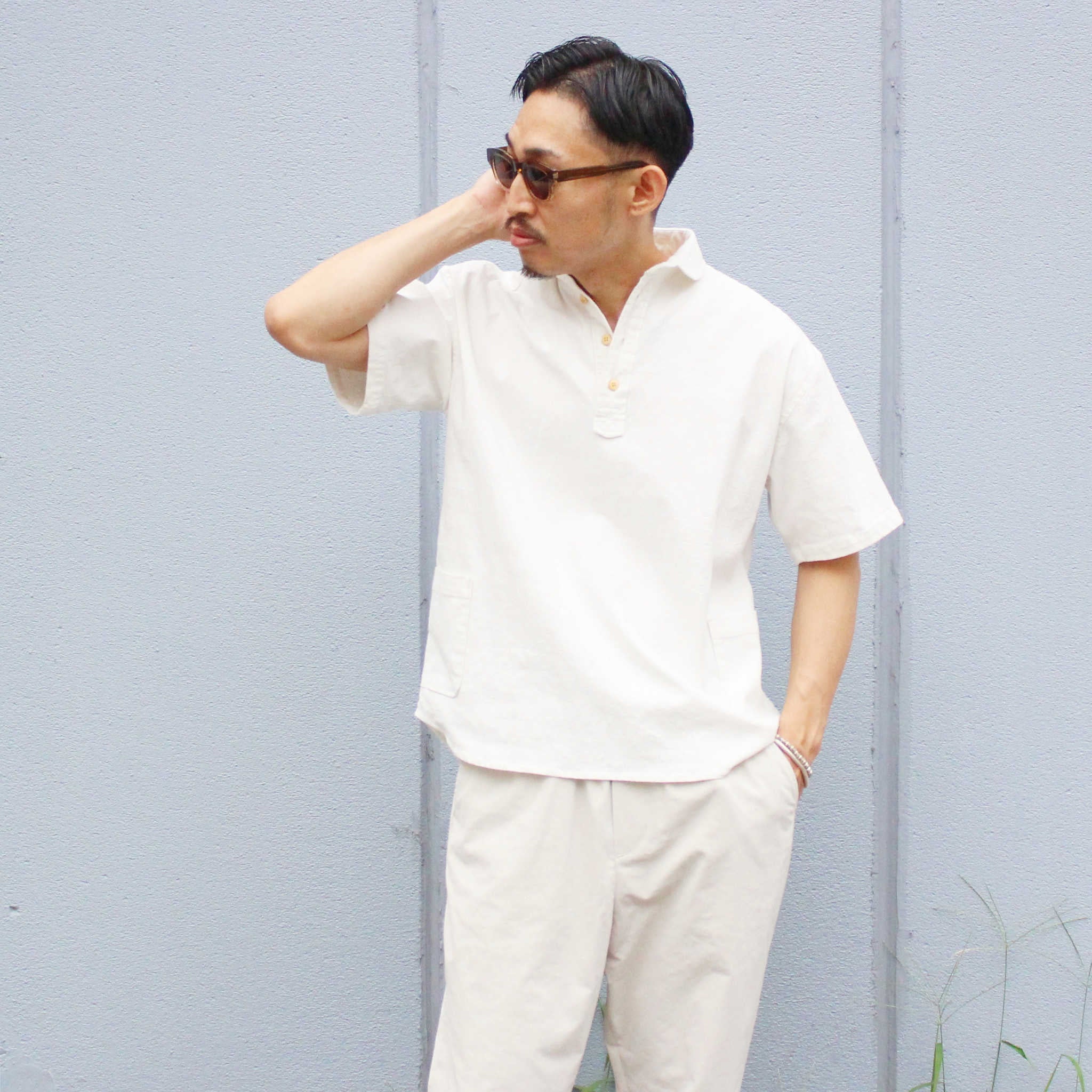 modemdesign モデムデザイン / Gardening pullover shirt ガーデニングプルオーバーシャツ (WHITE ホワイト)