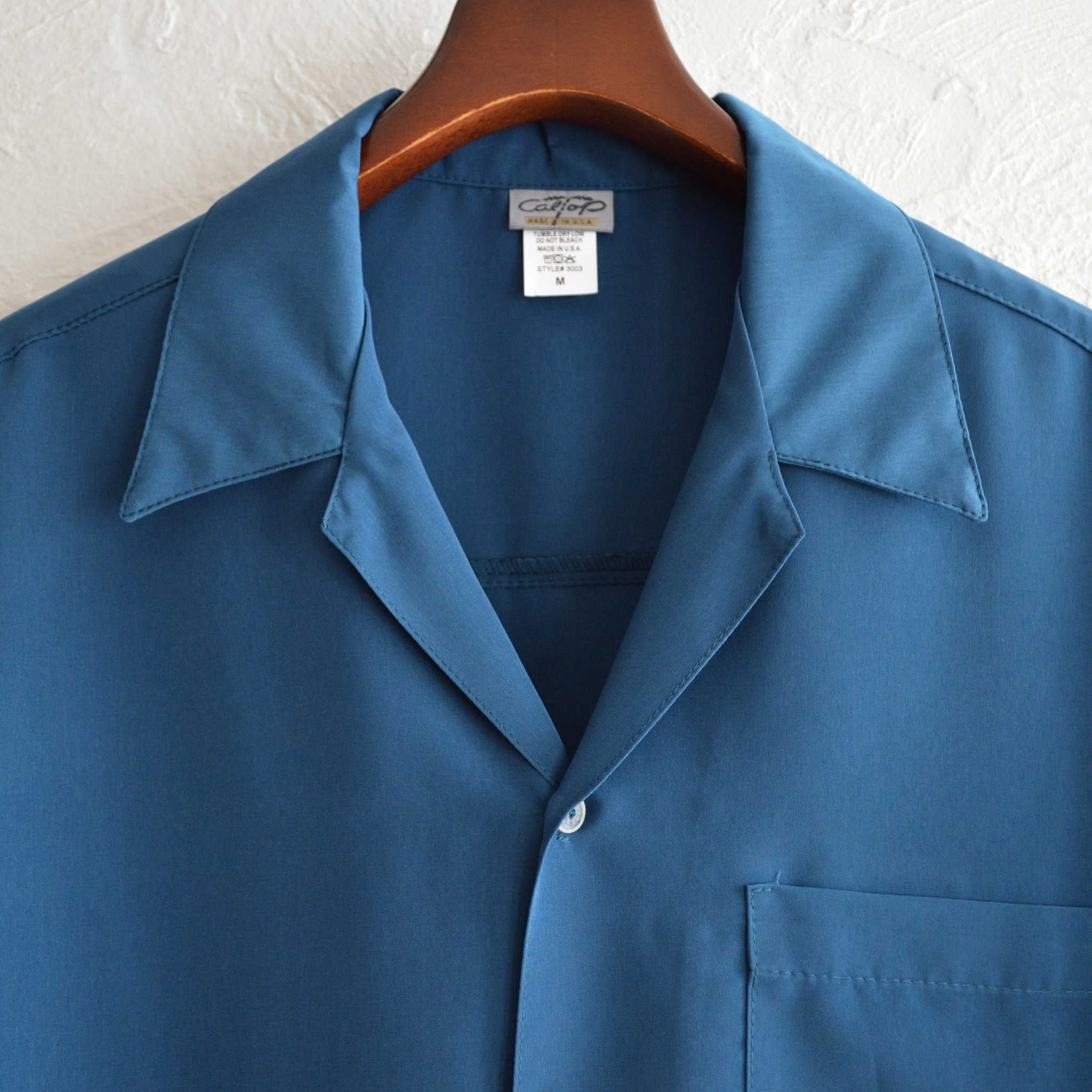 CalTop キャルトップ / OPEN COLLAR S/S SHIRTS オープンカラー半袖シャツ (SAGE BLUE セージブルー)