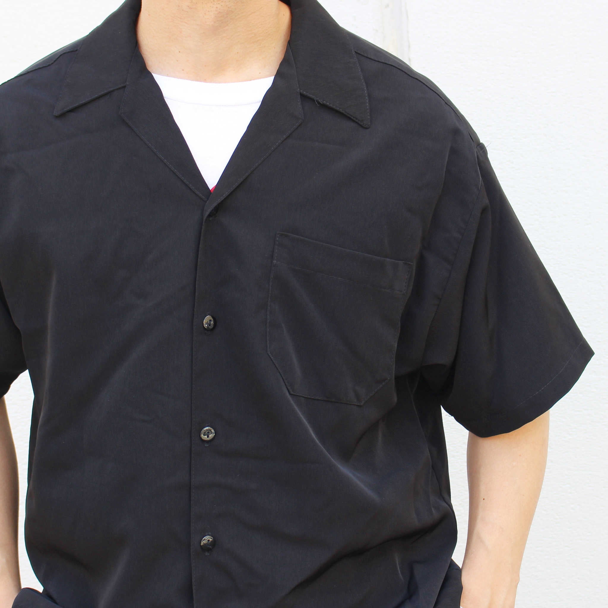 CalTop キャルトップ / OPEN COLLAR S/S SHIRTS オープンカラー半袖シャツ (BLACK ブラック)