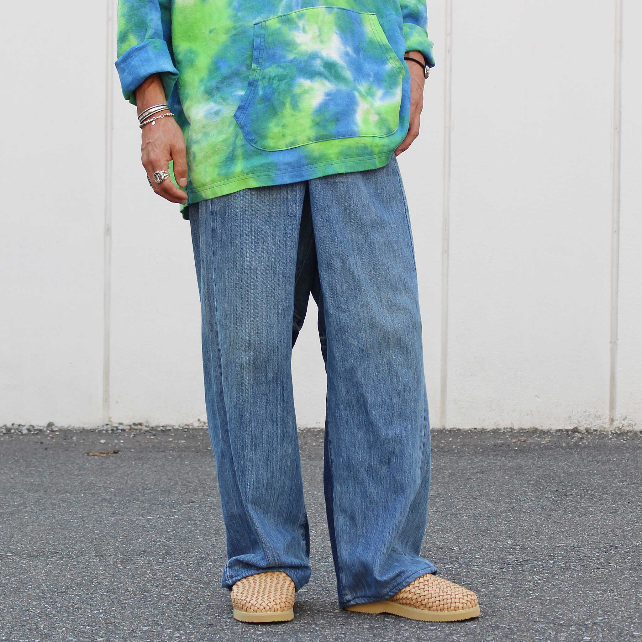 SUNNY SIDE UP サニーサイドアップ / WRAP DENIM PT ラップデニムパンツ size2 (BLUE ブルー