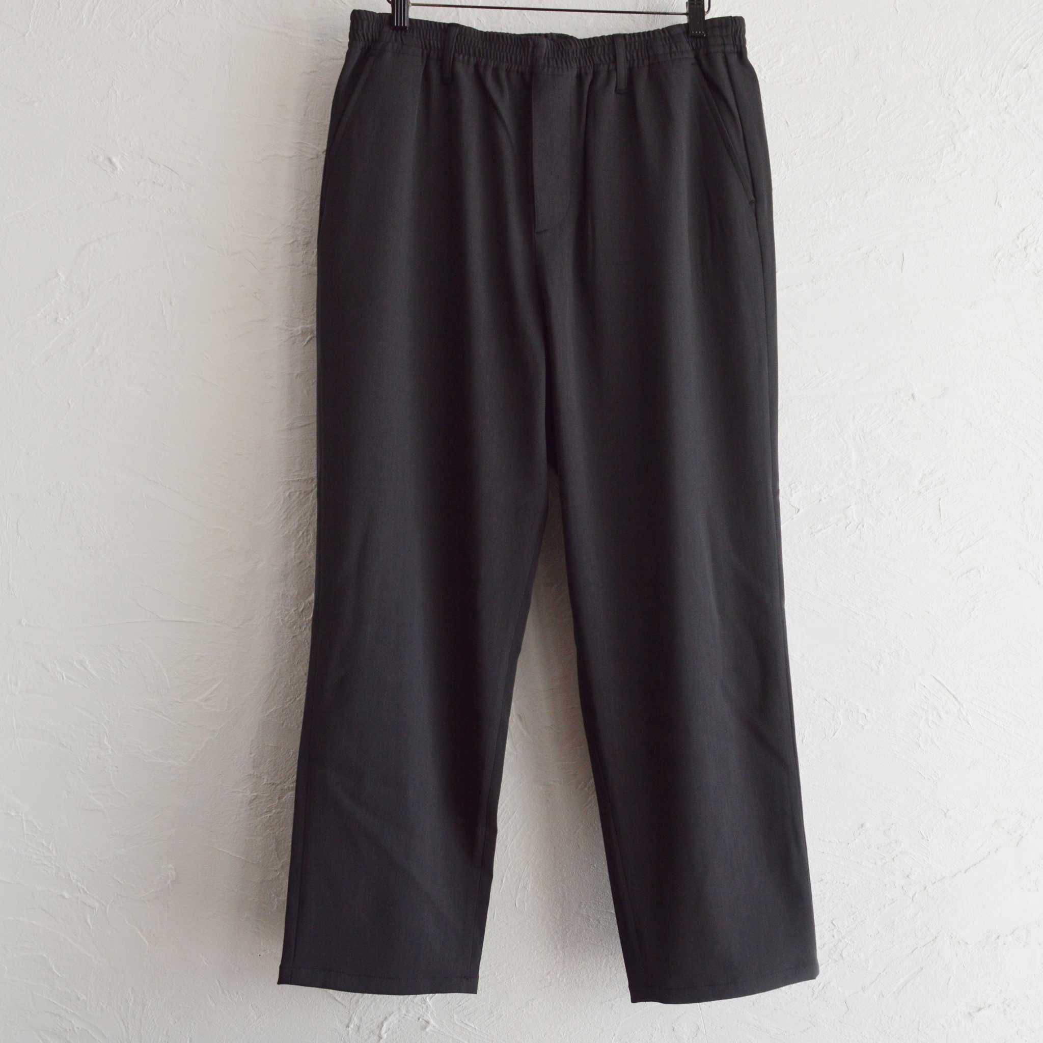 LAMOND ラモンド / SEMI WIDE TWILL EASY TROUSERS セミワイドツイルイージートラウザーズ (BLACK ブラック)