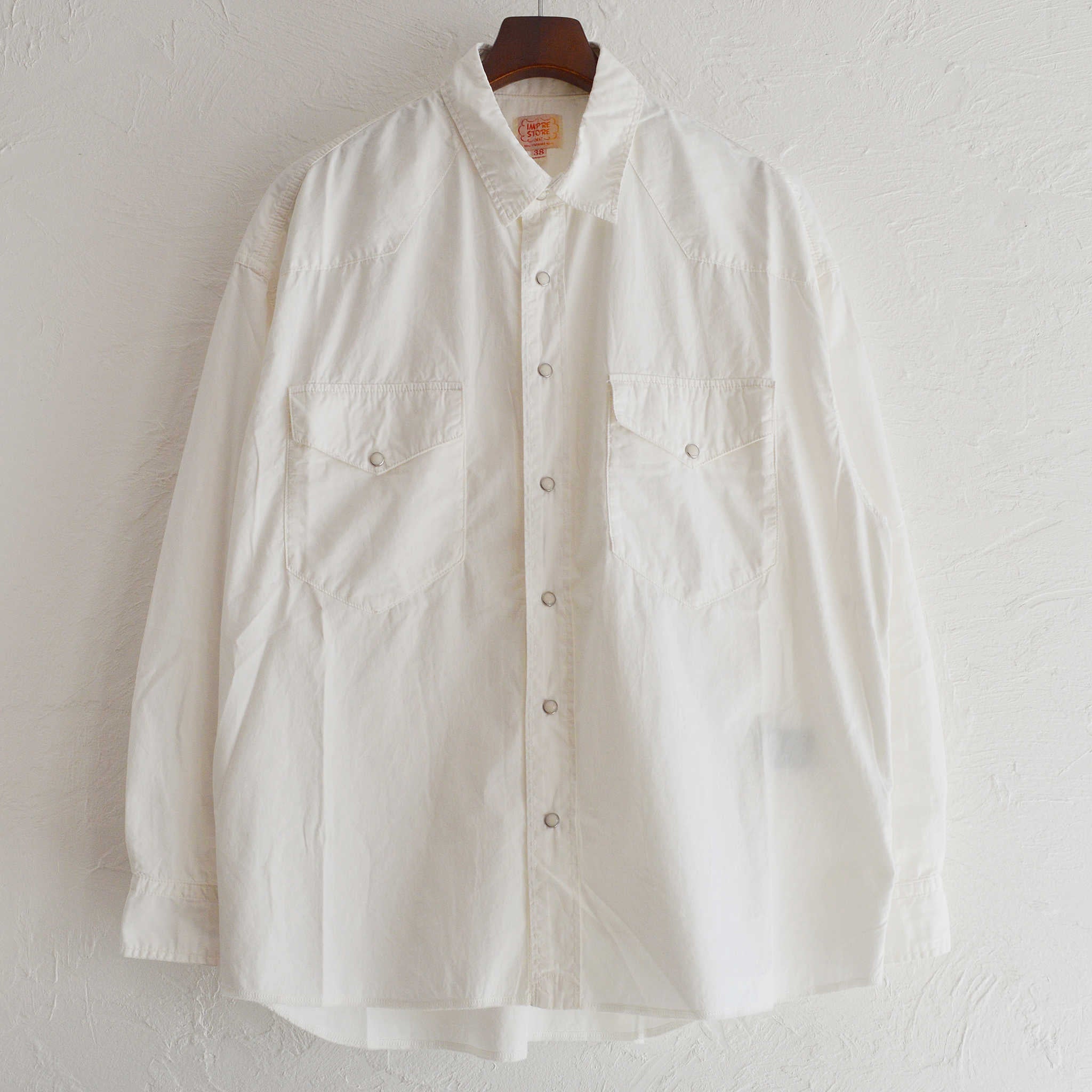 IMPRESTORE インプレストア / Dwayne | Basket Westren Shirts ドウェインバスケットウエスタンシャツ (WHITE ホワイト)