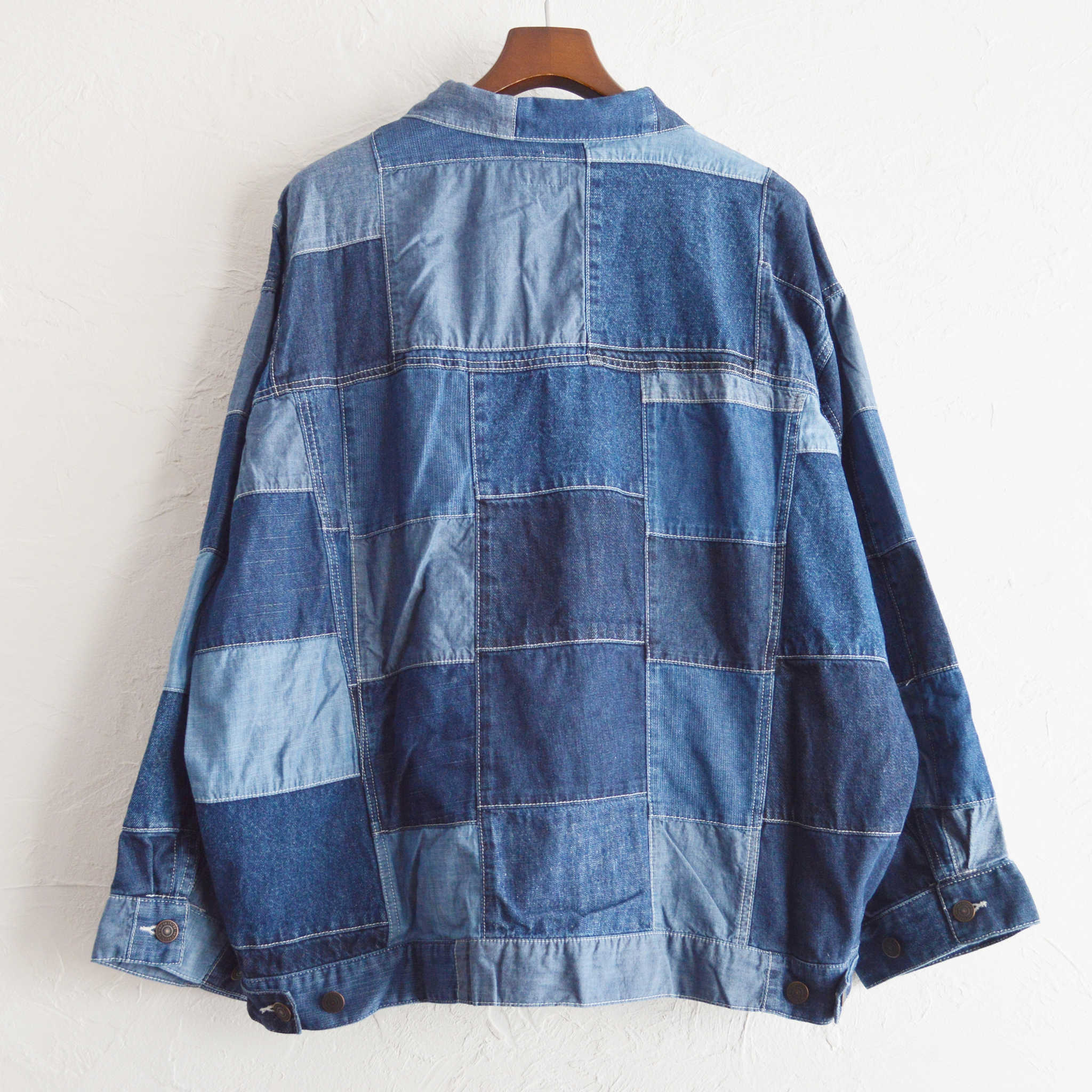 IMPRESTORE インプレストア / Mary-L-O.D.PATCHWORK | Trucker coat マリー パッチワークトラッカーコート (DENIM PATCHWORK デニムパッチワーク)