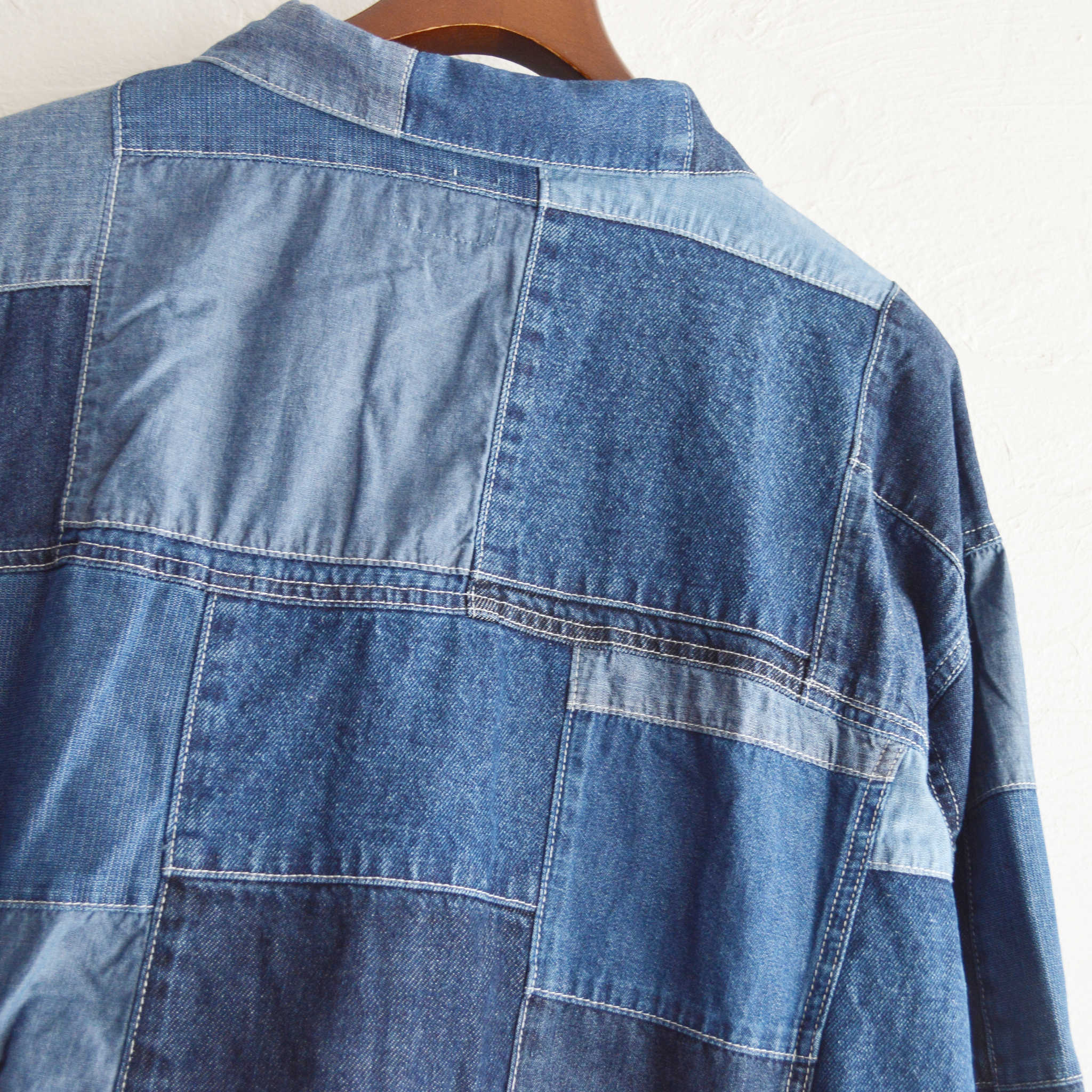 IMPRESTORE インプレストア / Mary-L-O.D.PATCHWORK | Trucker coat マリー パッチワークトラッカーコート (DENIM PATCHWORK デニムパッチワーク)