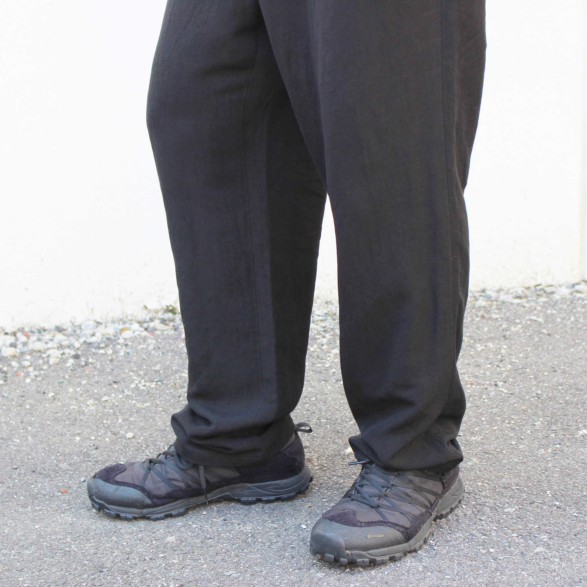 LAMOND ラモンド / SEMI WIDE LINEN EASY TROUSERS セミワイドリネンイージートラウザーズ (BLACK ブラック)