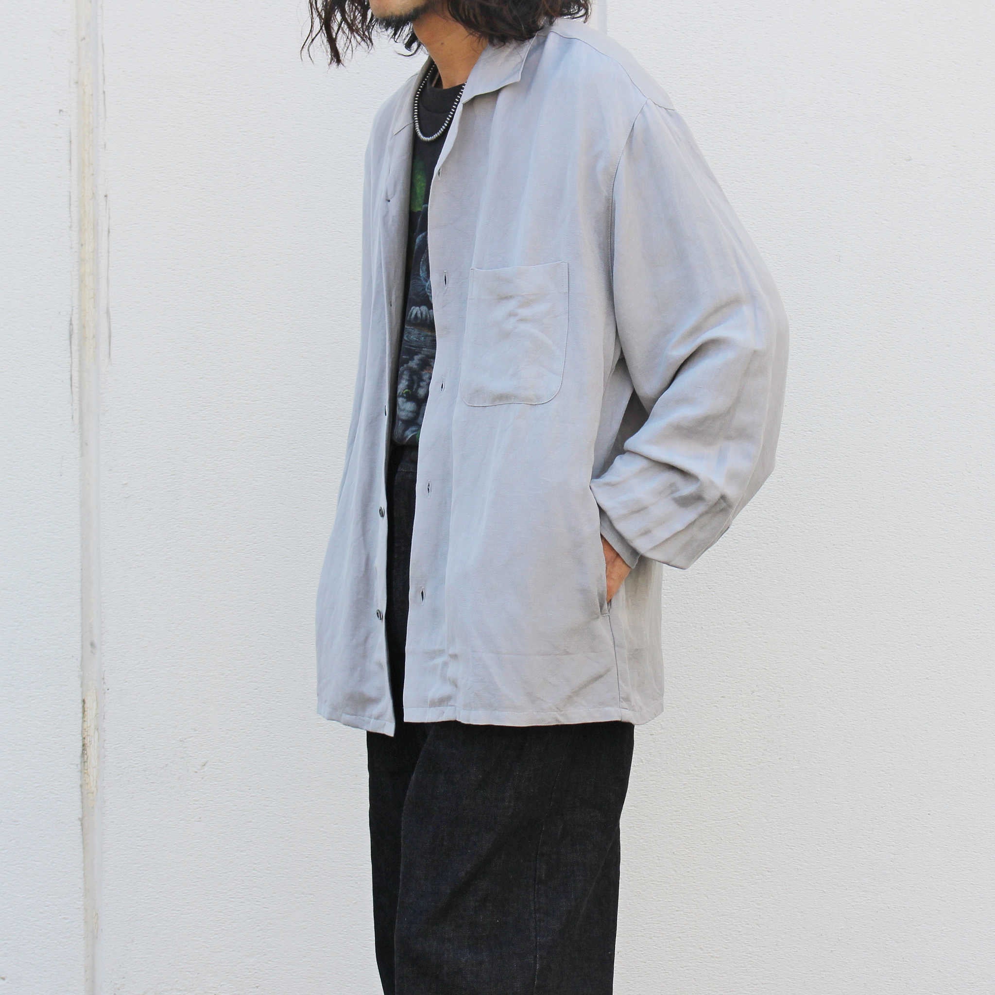 LAMOND ラモンド / OPEN COLLAR LINEN SHIRT オープンカラーリネンシャツ (GRAY グレー)