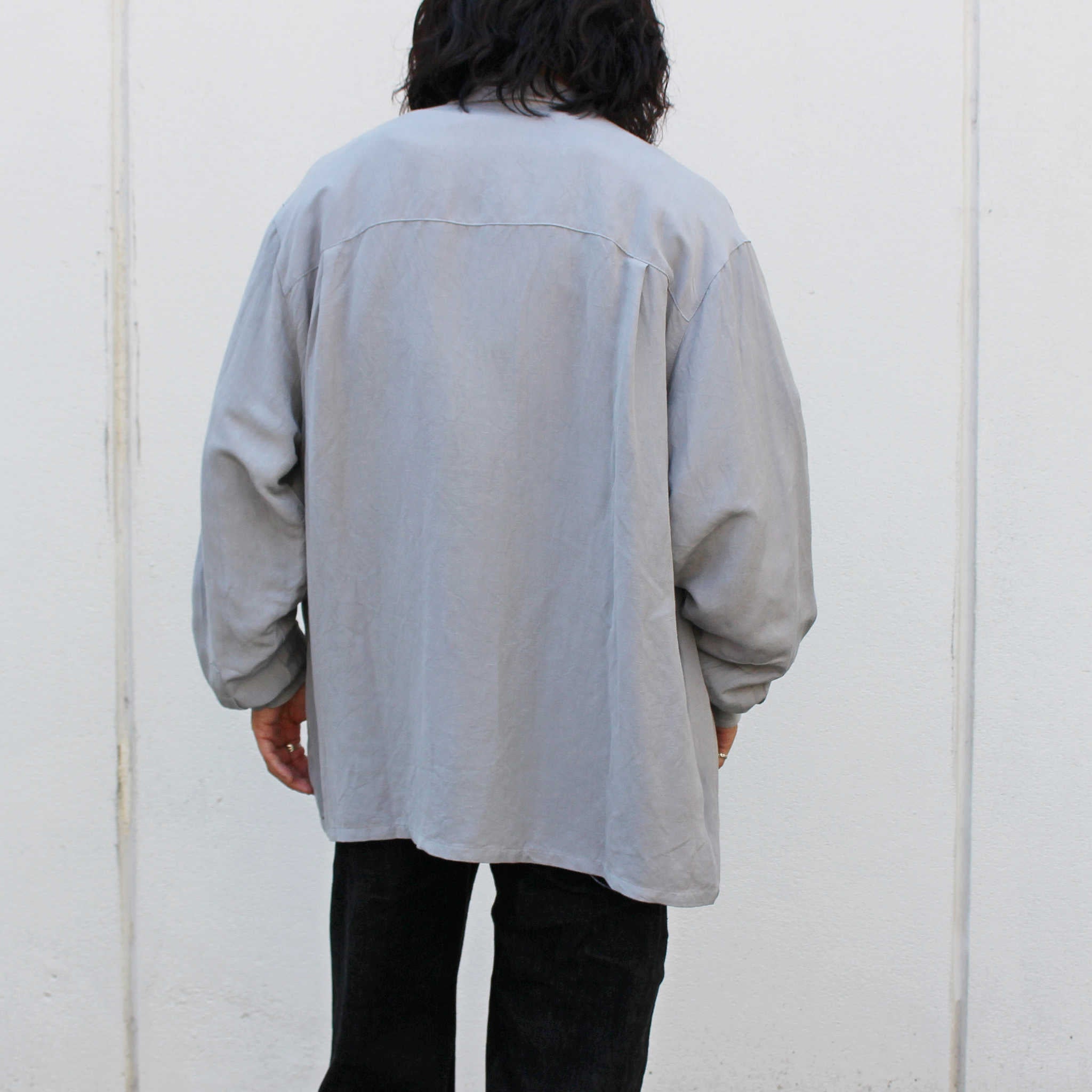 LAMOND ラモンド / OPEN COLLAR LINEN SHIRT オープンカラーリネンシャツ (GRAY グレー)