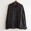 LAMOND ラモンド / OPEN COLLAR LINEN SHIRT オープンカラーリネンシャツ (BLACK ブラック)