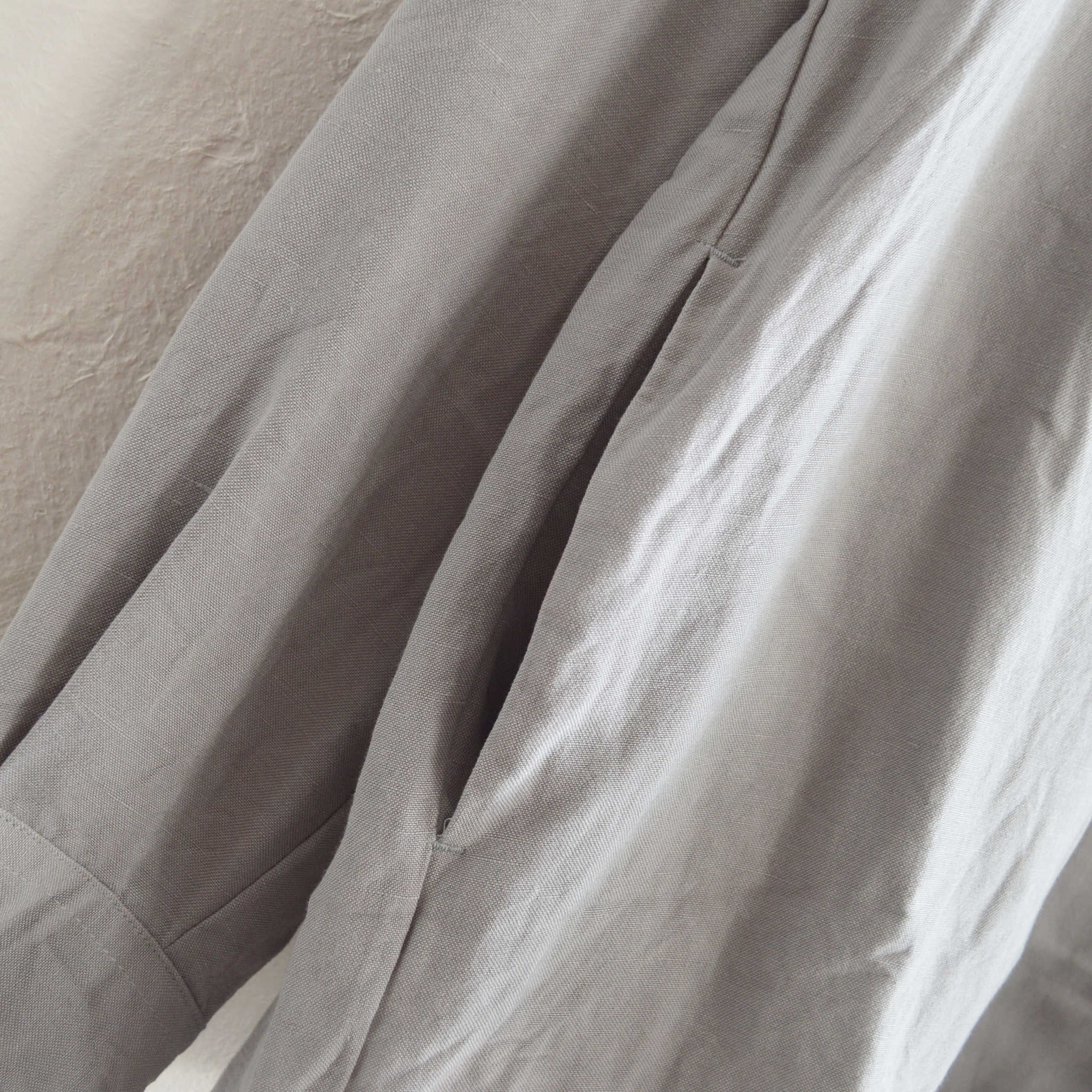 LAMOND ラモンド / OPEN COLLAR LINEN SHIRT オープンカラーリネンシャツ (GRAY グレー)