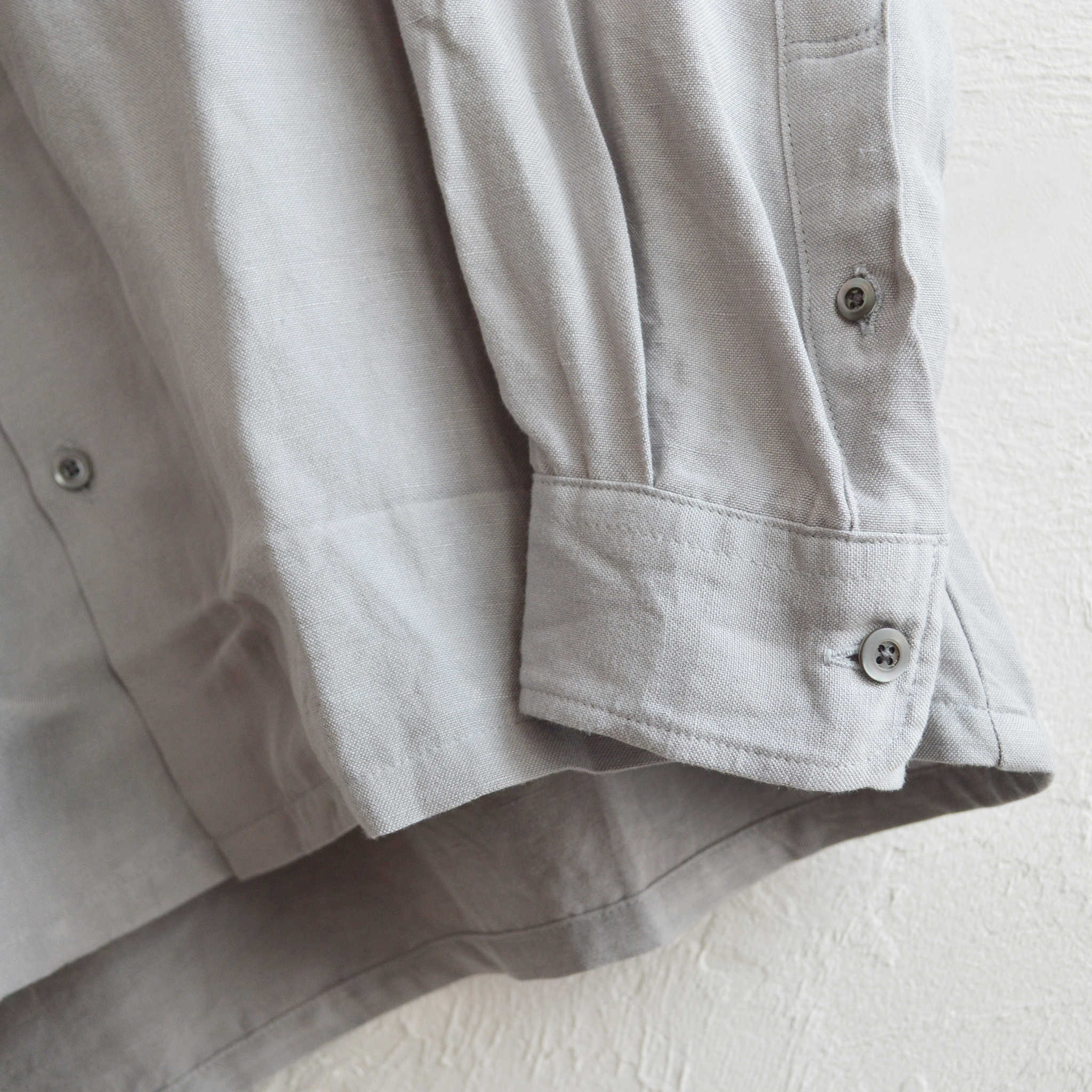 LAMOND ラモンド / OPEN COLLAR LINEN SHIRT オープンカラーリネンシャツ (GRAY グレー)