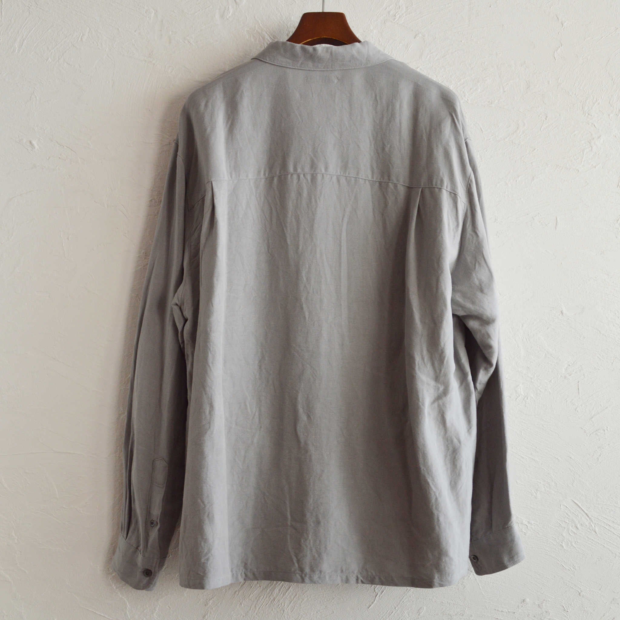 LAMOND ラモンド / OPEN COLLAR LINEN SHIRT オープンカラーリネンシャツ (GRAY グレー)