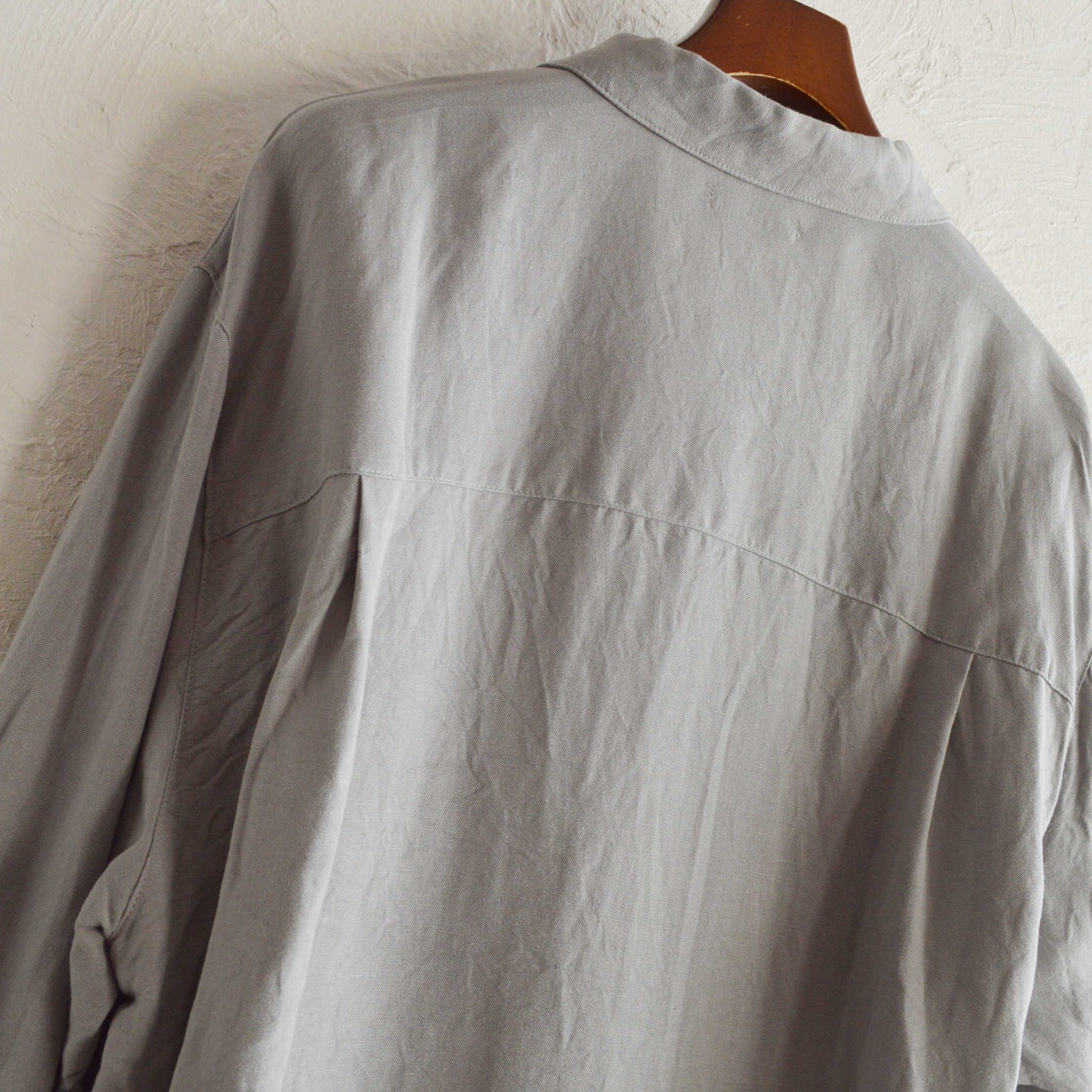 LAMOND ラモンド / OPEN COLLAR LINEN SHIRT オープンカラーリネンシャツ (GRAY グレー)