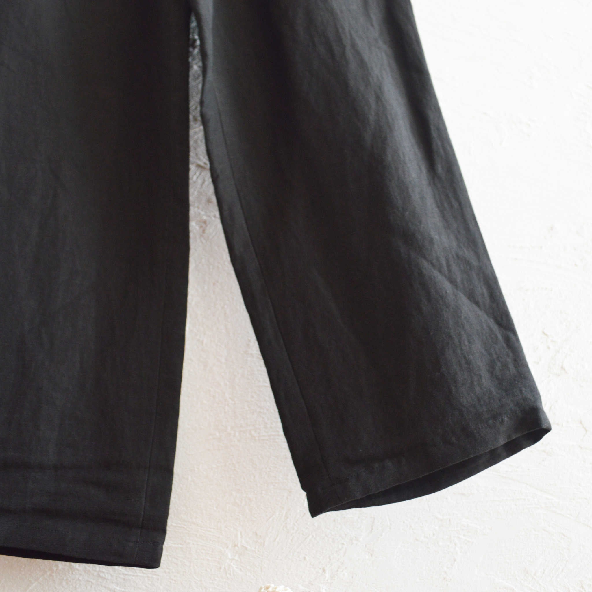 LAMOND ラモンド / SEMI WIDE LINEN EASY TROUSERS セミワイドリネンイージートラウザーズ (BLACK ブラック)