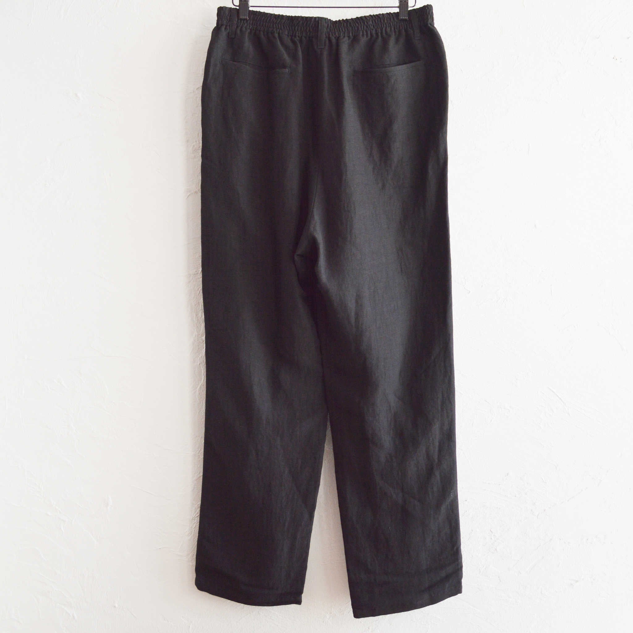 LAMOND ラモンド / SEMI WIDE LINEN EASY TROUSERS セミワイドリネンイージートラウザーズ (BLACK ブラック)