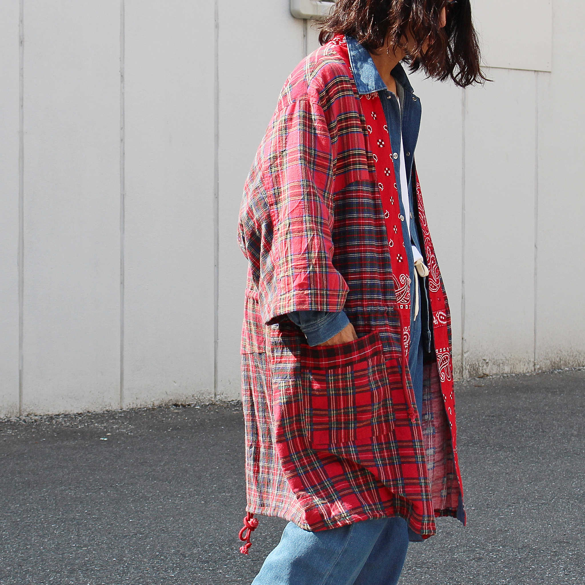 Nasngwam. ナスングワム / ZEN BANDANA COAT ゼンバンダナコート (RED レッド)