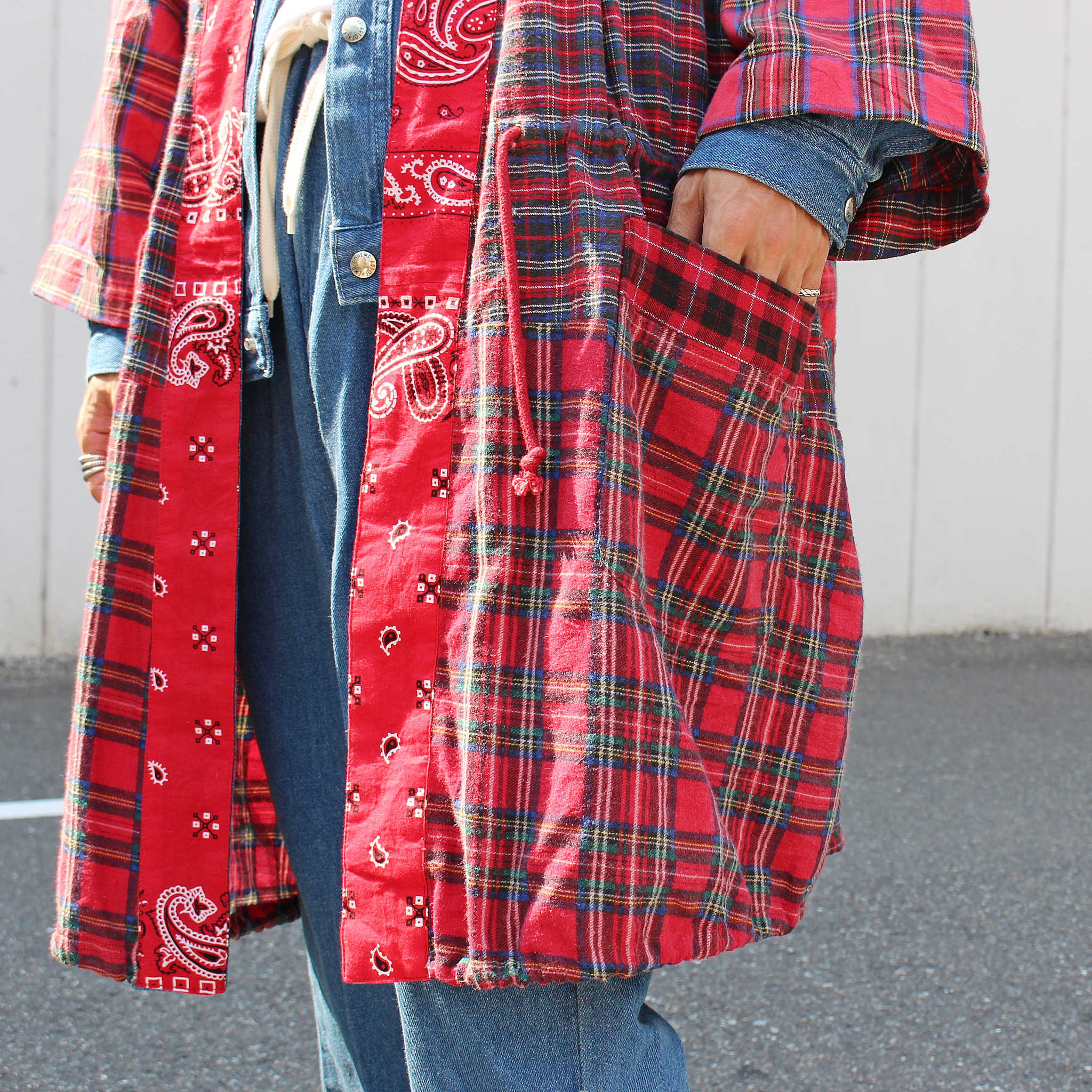 Nasngwam. ナスングワム / ZEN BANDANA COAT ゼンバンダナコート (RED レッド)