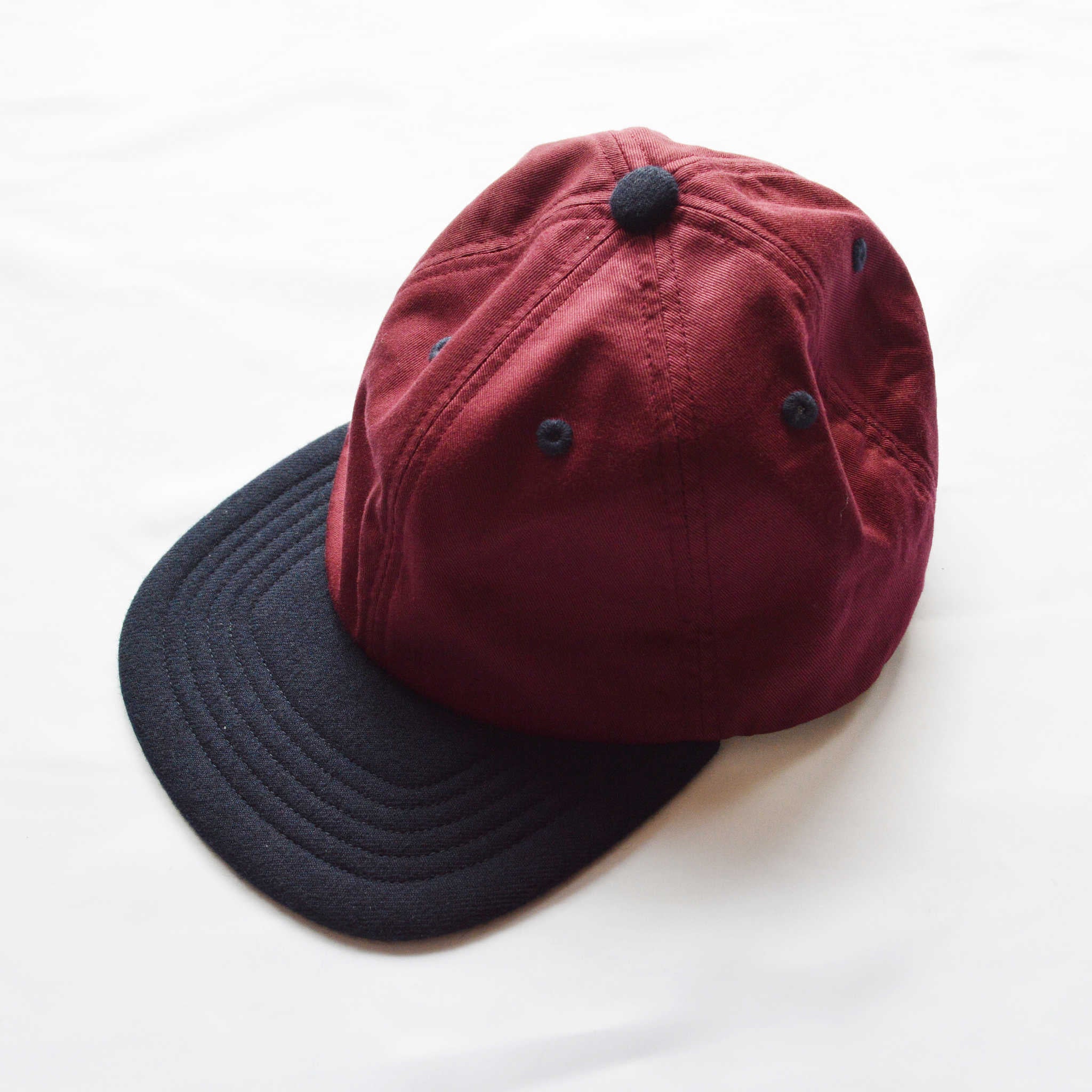 morno モーノ / COTTON WOOL CONBI CAP  コットンウールコンビキャップ (BORDEAUX ボルドー)