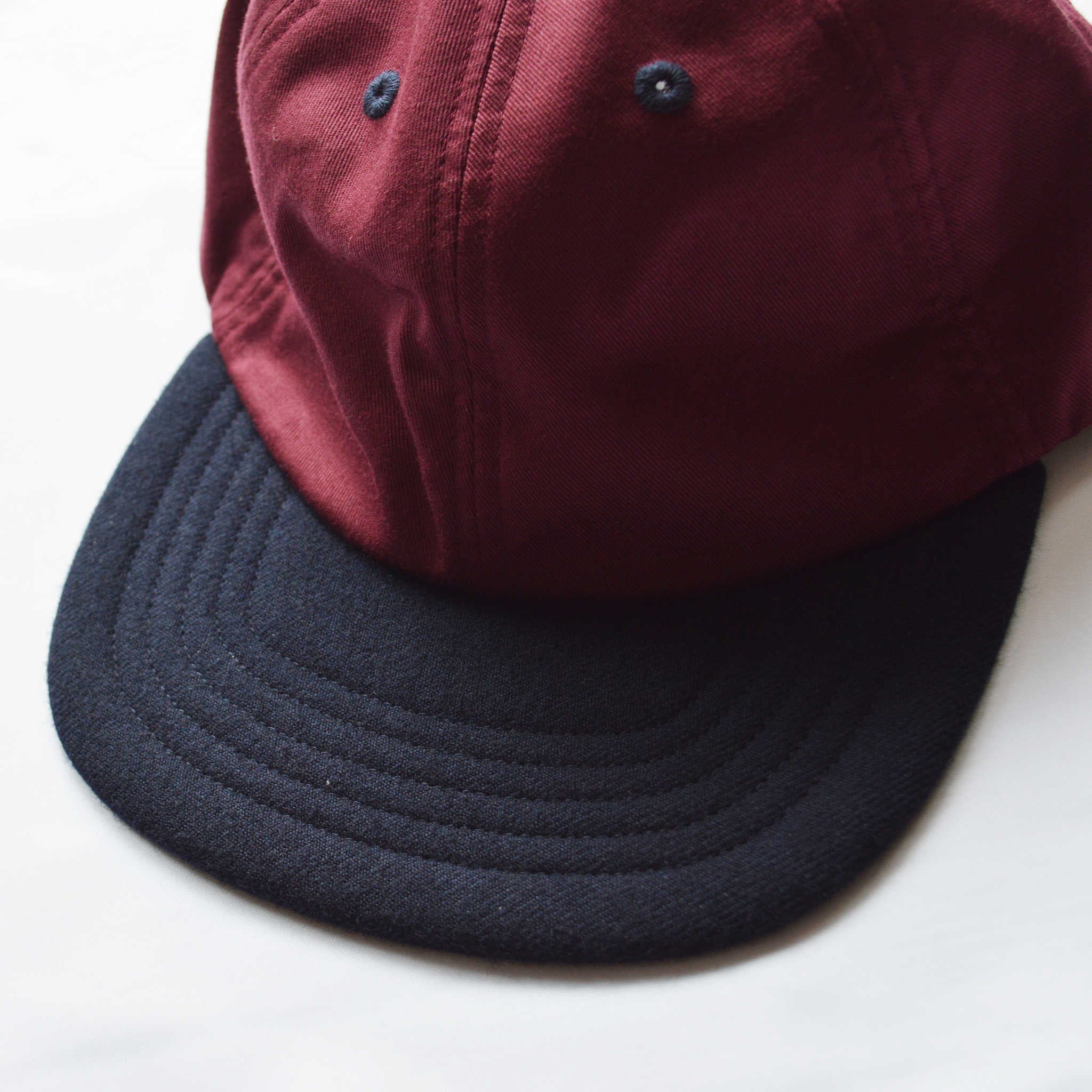 morno モーノ / COTTON WOOL CONBI CAP  コットンウールコンビキャップ (BORDEAUX ボルドー)