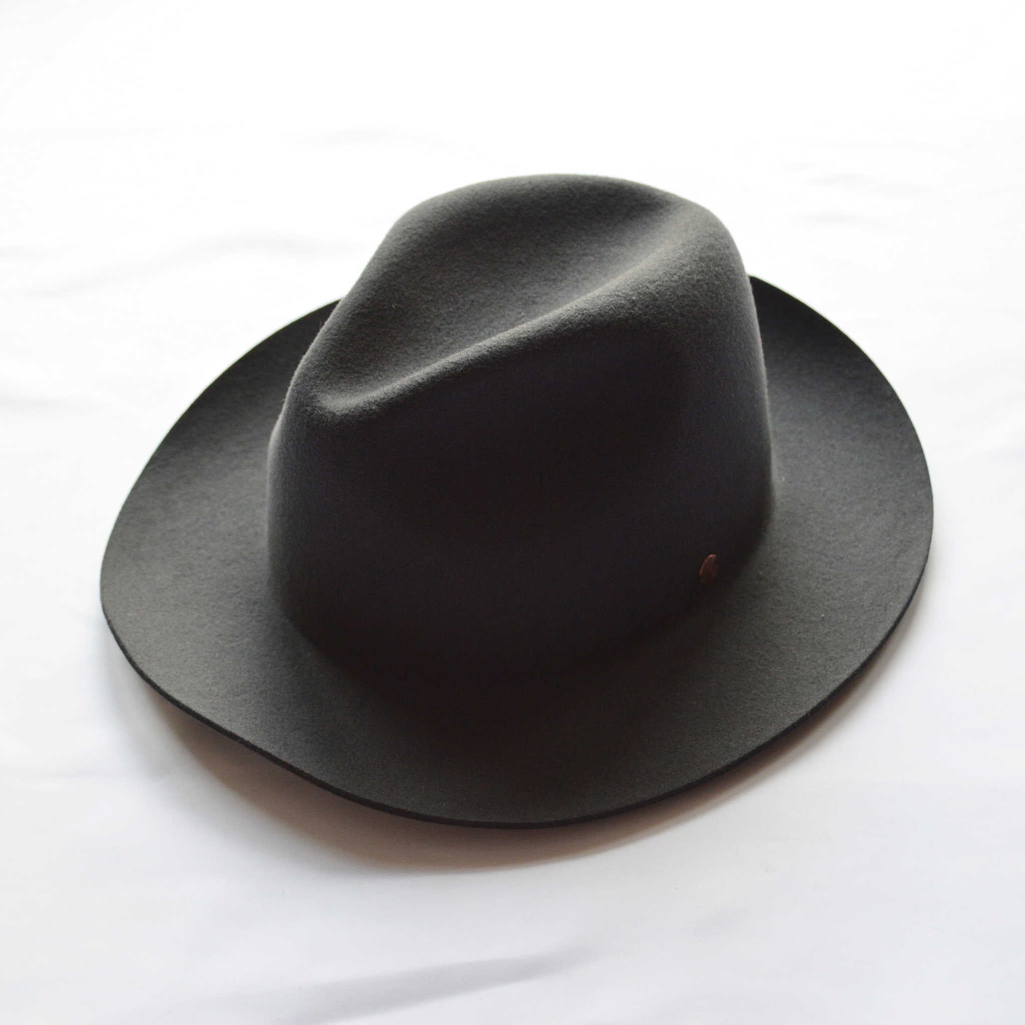 morno モーノ / CRUSHABLEWOOL FELT HAT クラッシャブルウール中折れハット (CHARCOAL チャコール)