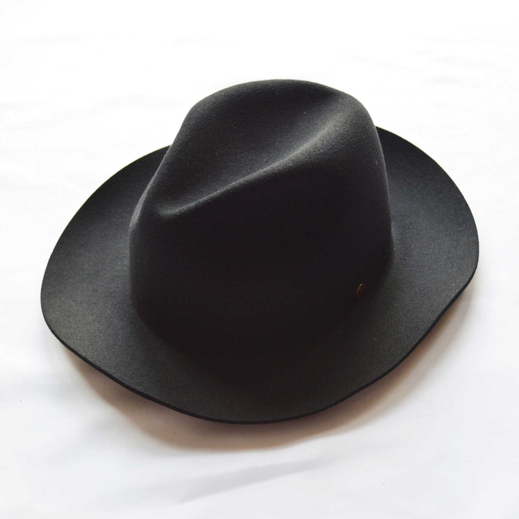 morno モーノ ウールコットン ソフト中折れハット Color ブラック 強く