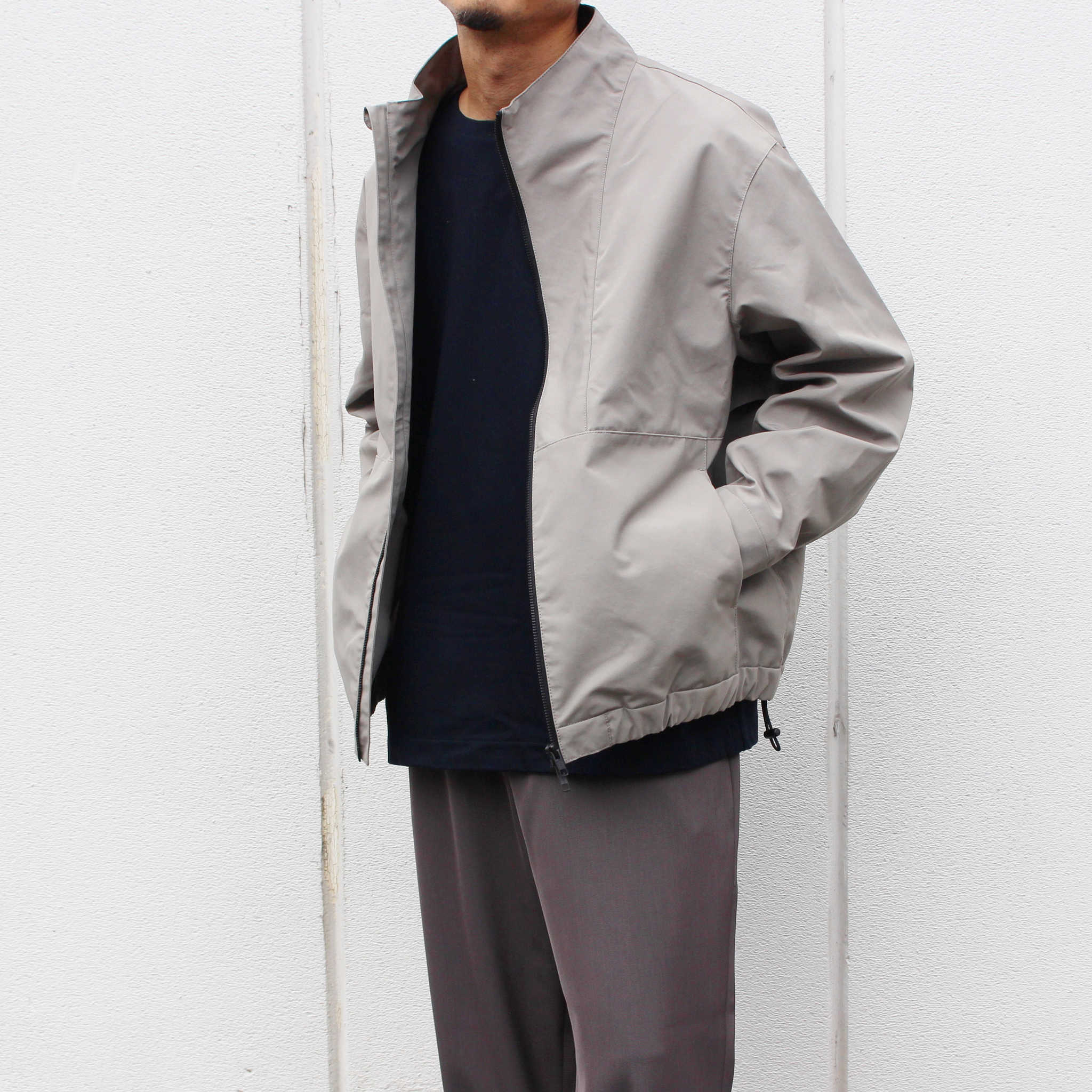 LAMOND ラモンド / STAND NECK WIDE BLOUSON スタンドネックワイドブルゾン (GREIGE グレージュ)