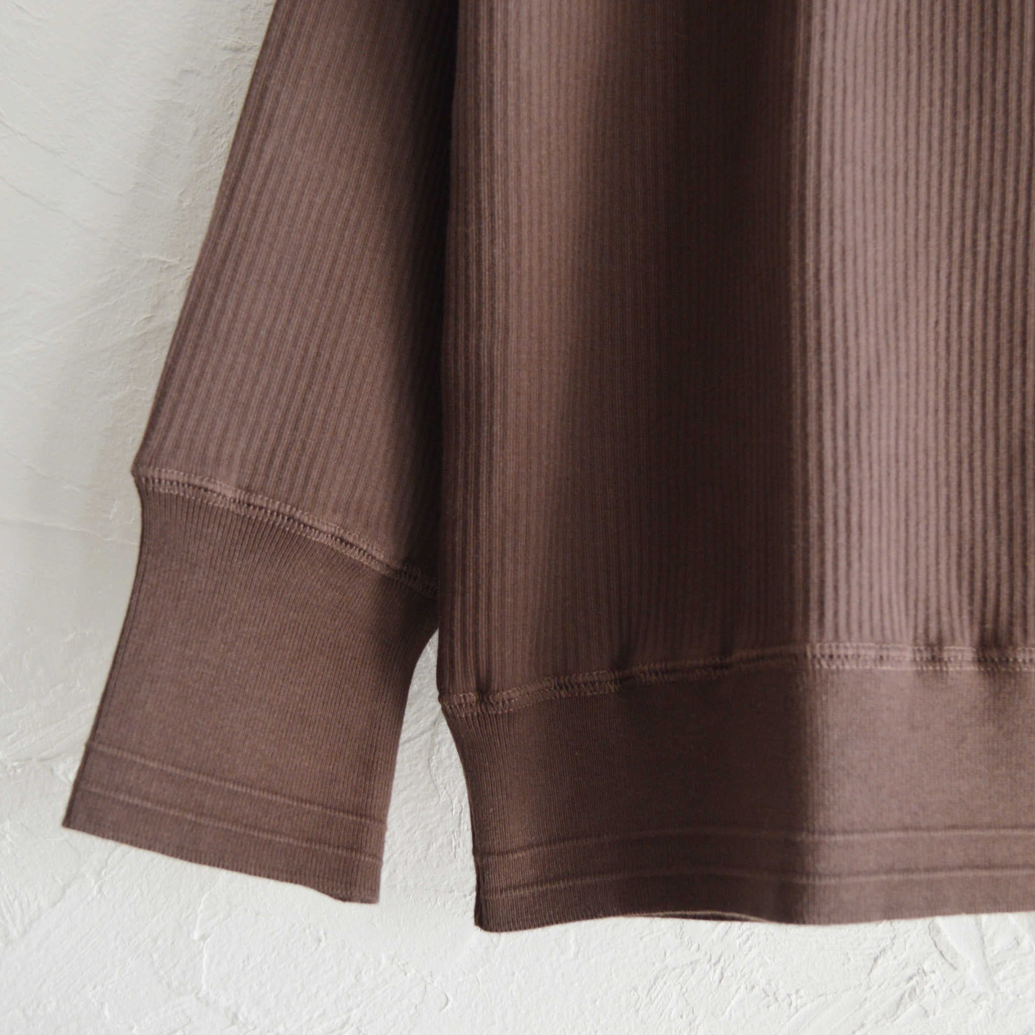 Nasngwam. ナスングワム / SWEDE HENLEY L/S TEE スウェードヘンリーエルエスティー (BROWN ブラウン)