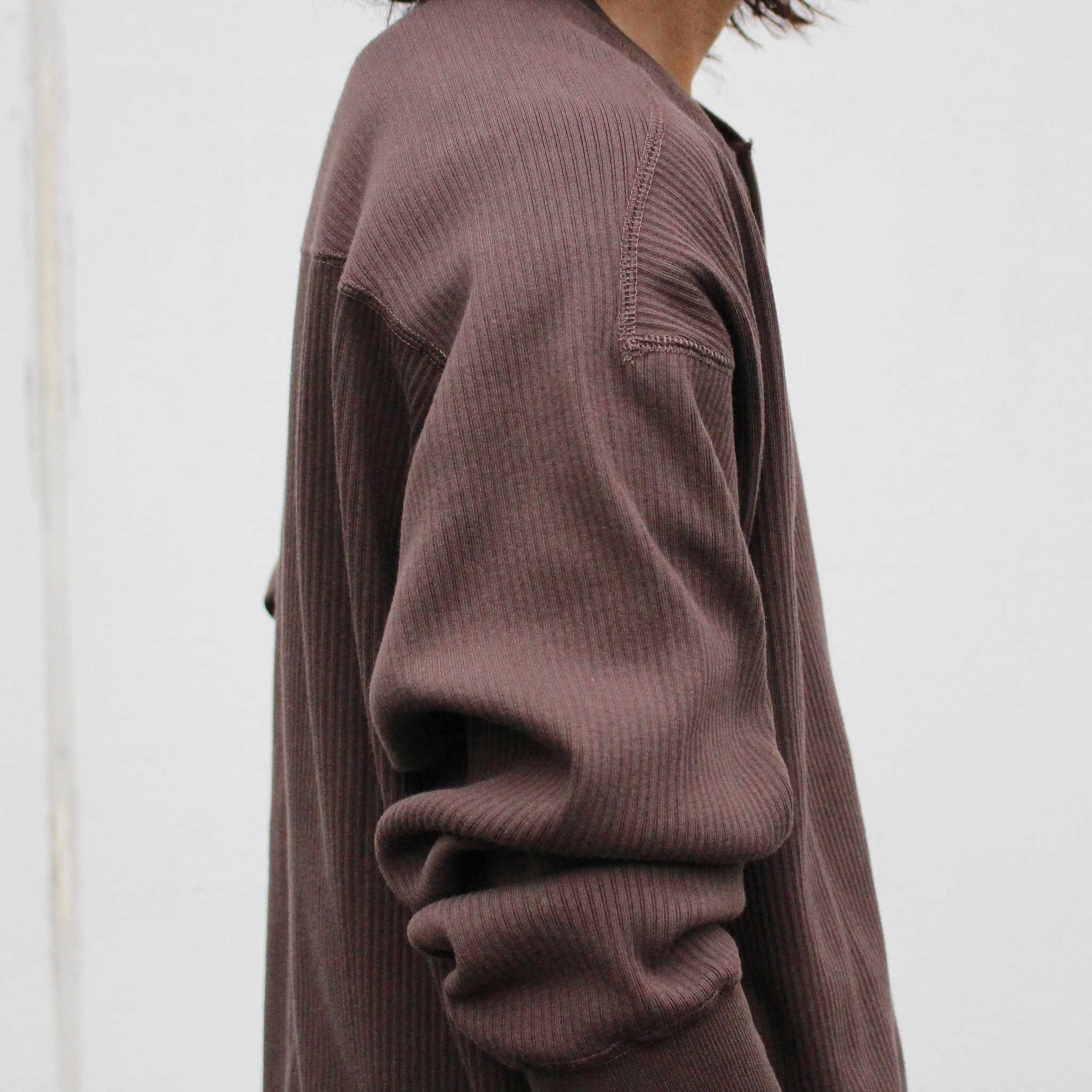 Nasngwam. ナスングワム / SWEDE HENLEY L/S TEE スウェードヘンリーエルエスティー (BROWN ブラウン)