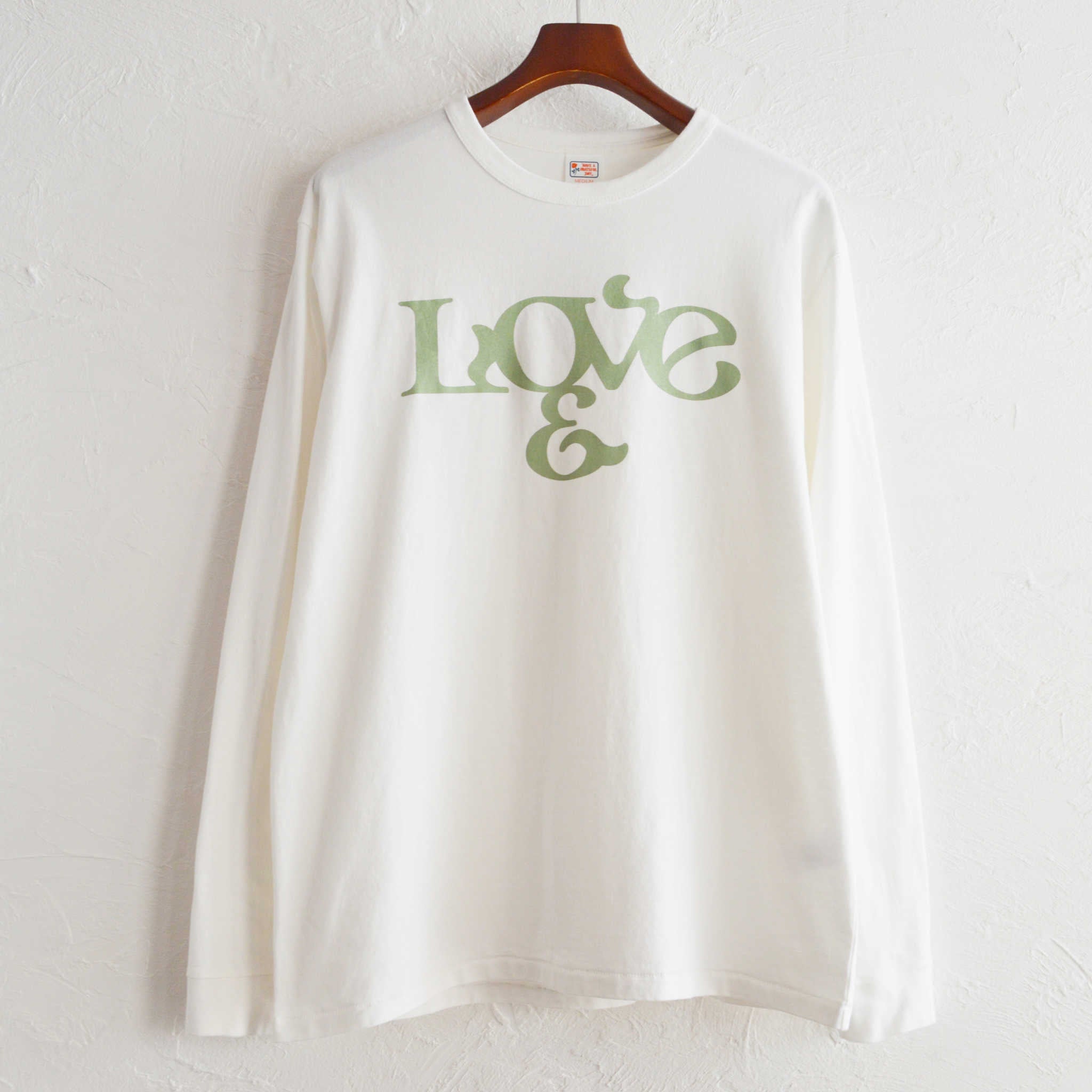 HAVE A GRATEFUL DAY ハブアグレイトフルデイ / L/S T-SHIRT -LOVE ロングスリーブティーシャツローズ (WHITE ホワイト)