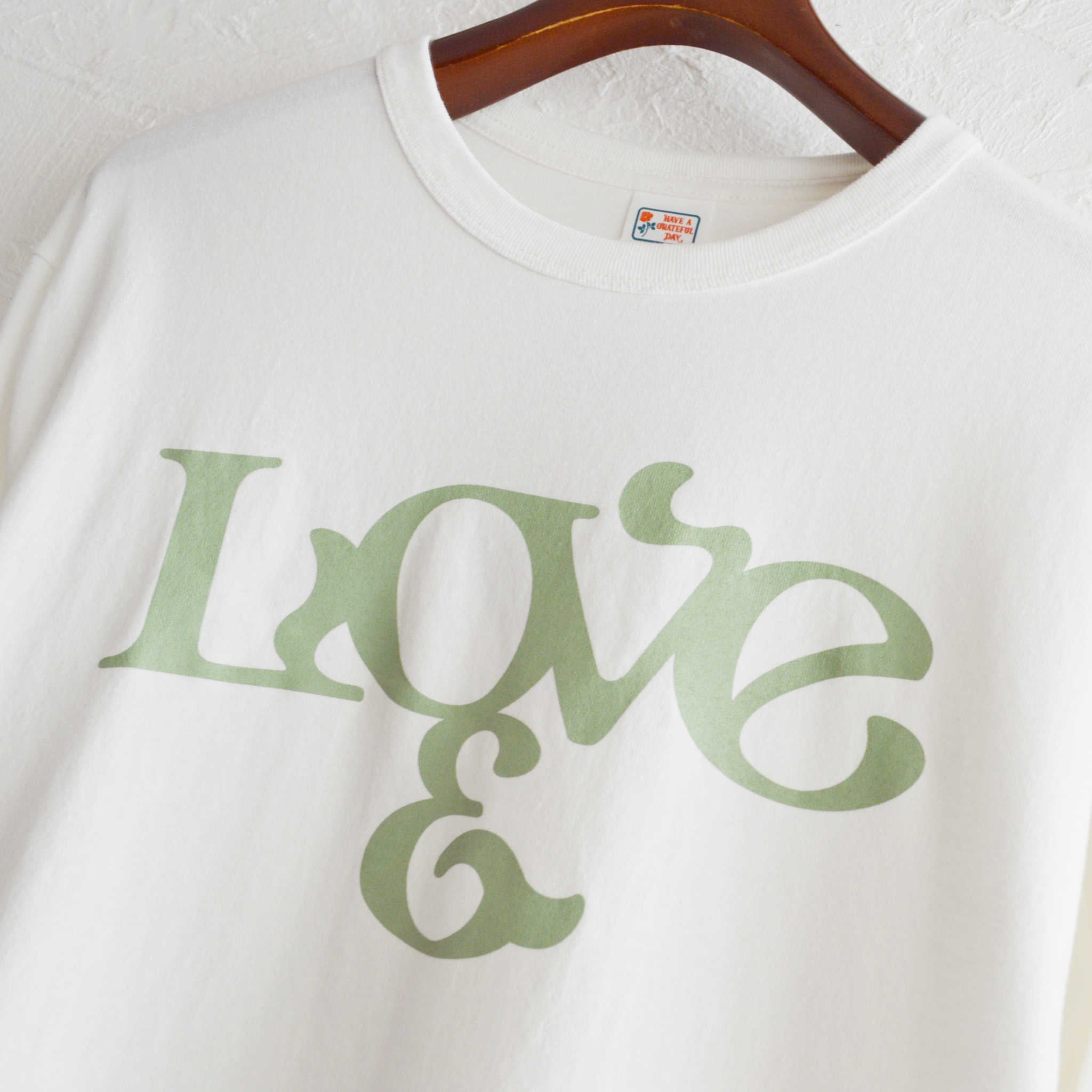 HAVE A GRATEFUL DAY ハブアグレイトフルデイ / L/S T-SHIRT -LOVE ロングスリーブティーシャツローズ (WHITE ホワイト)