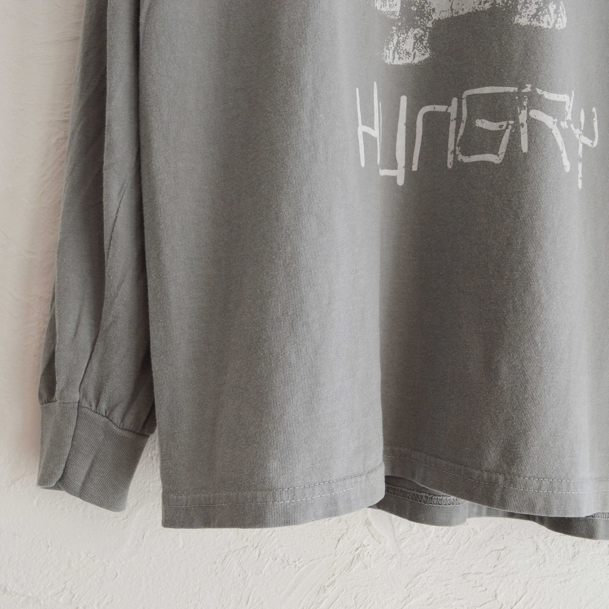 modemdesign モデムデザイン / Pigment pit bull print long sleeve Tee ピグメントピットブルプリントロンティー (GRAY グレー)