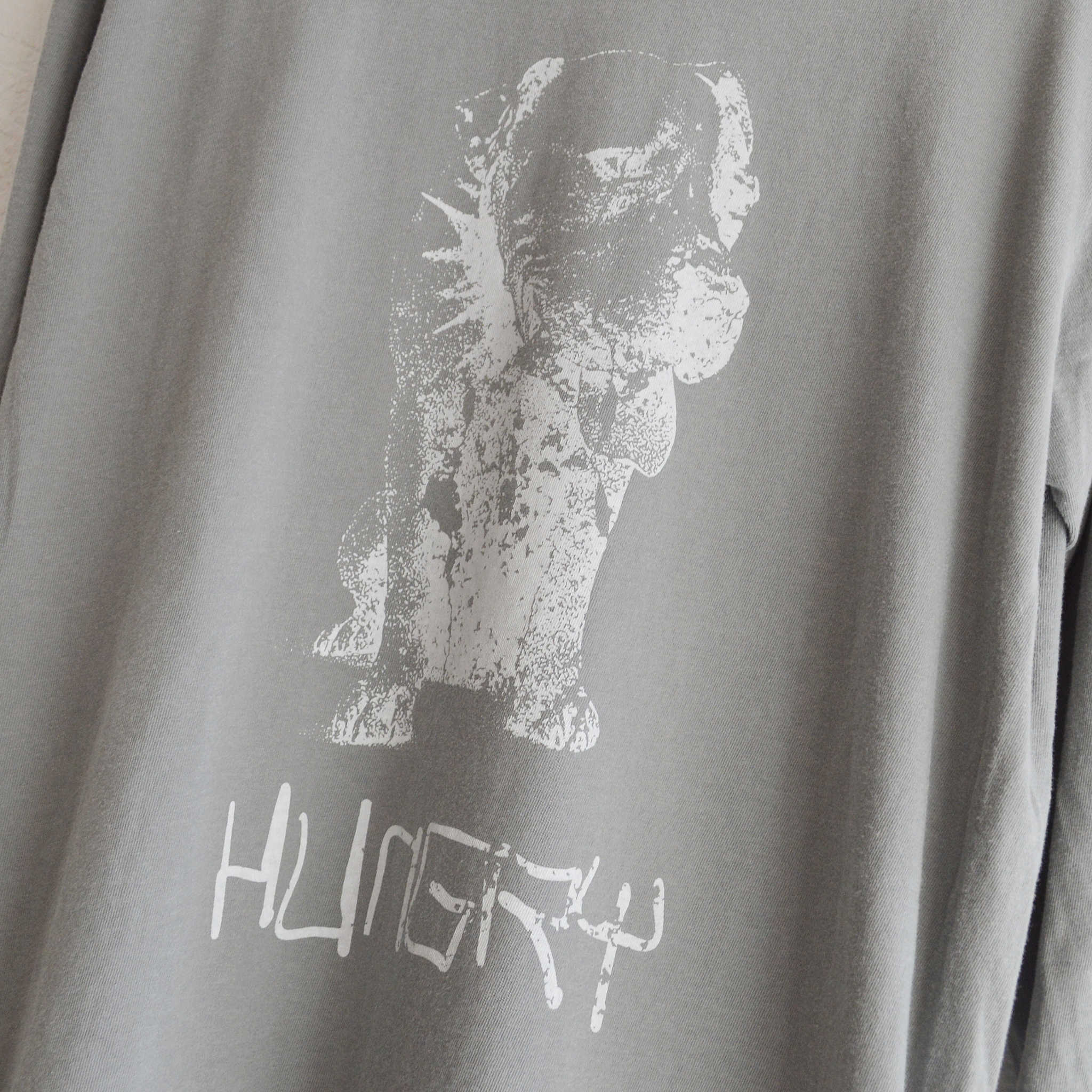 modemdesign モデムデザイン / Pigment pit bull print long sleeve Tee ピグメントピットブルプリントロンティー (GRAY グレー)