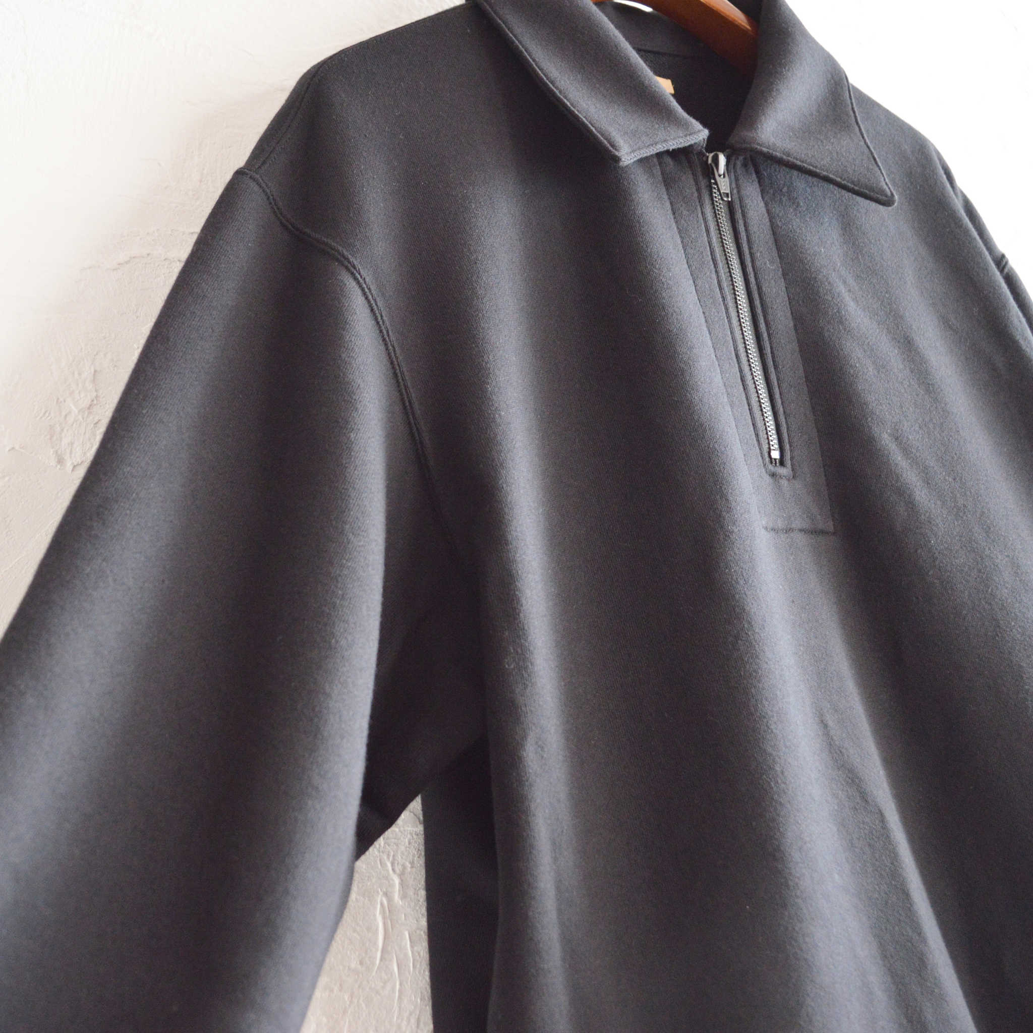 LAMOND ラモンド / HALF ZIP SWEAT ハーフジップスウェット (BLACK ブラック)