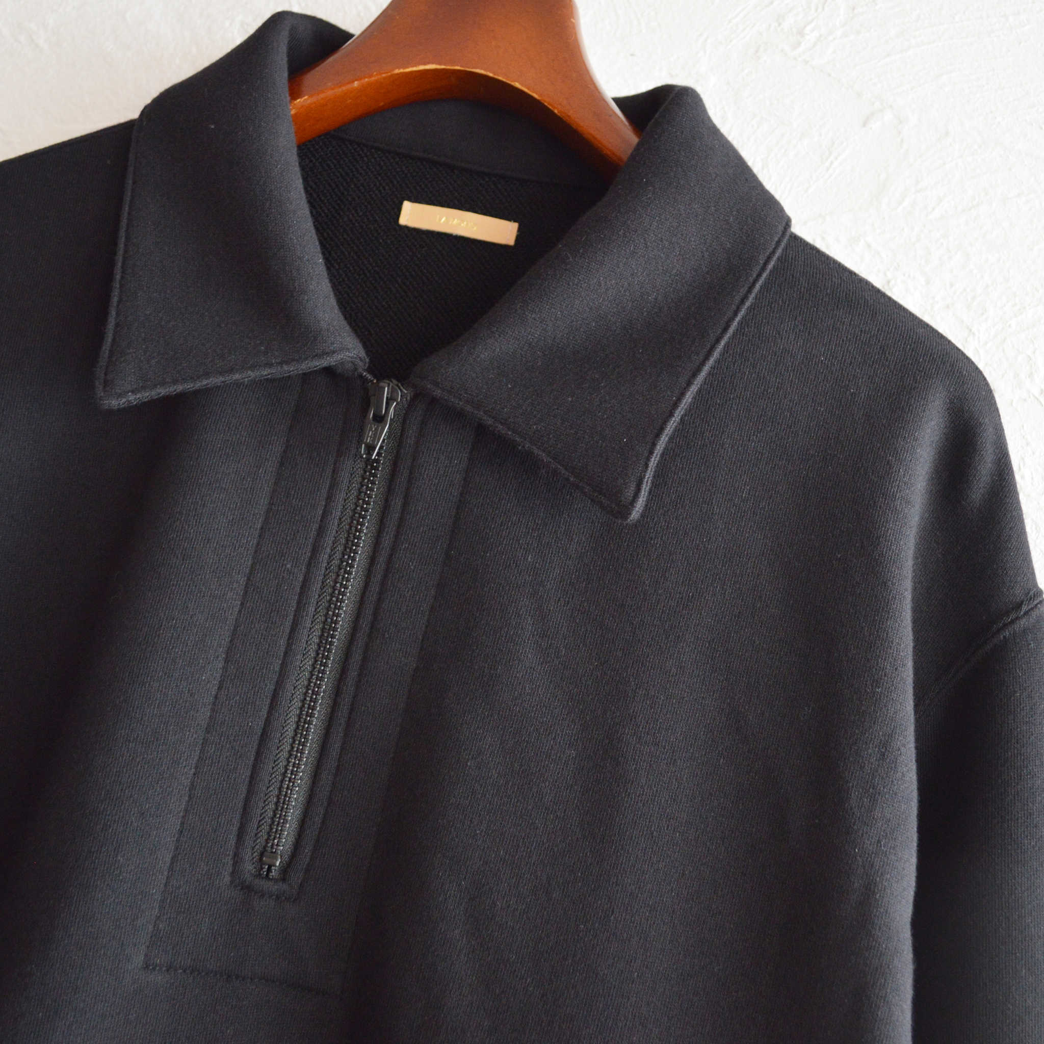 LAMOND ラモンド / HALF ZIP SWEAT ハーフジップスウェット (BLACK ブラック)