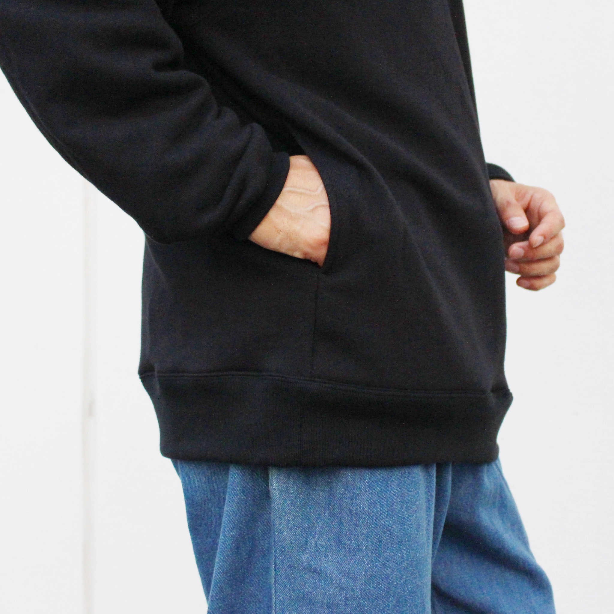 LAMOND ラモンド / HALF ZIP SWEAT ハーフジップスウェット (BLACK ブラック)