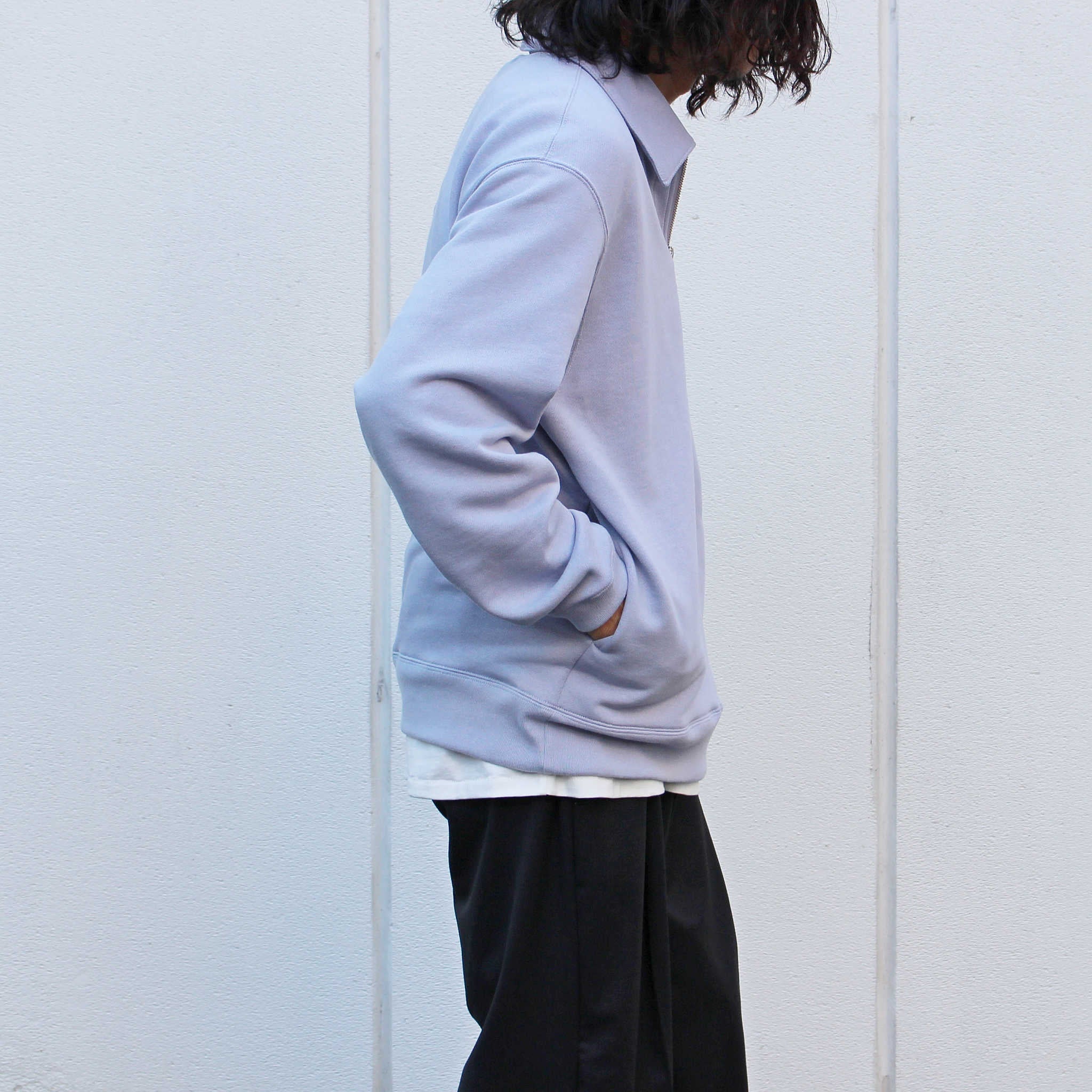 LAMOND ラモンド / HALF ZIP SWEAT ハーフジップスウェット (LAVENDER ラベンダー)