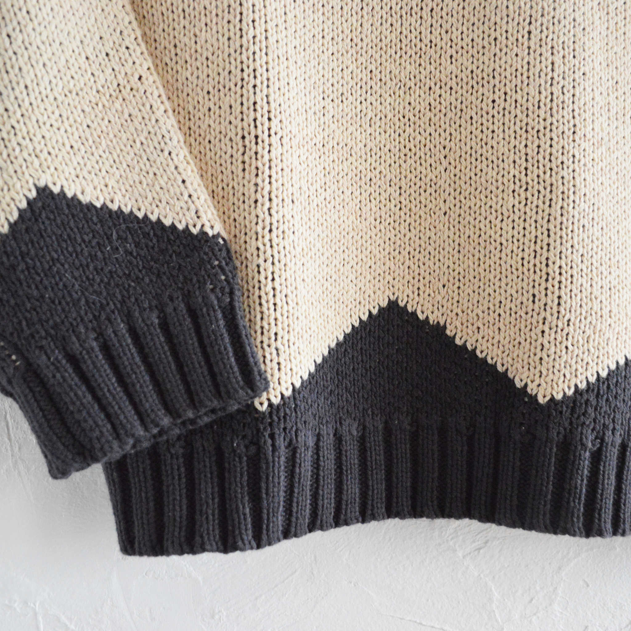 modemdesign モデムデザイン / LOWGAGE RETORO GEOMETRIC PATTERN ROLL NECK KNIT ローゲージロールネックニット (IVORY アイボリー)