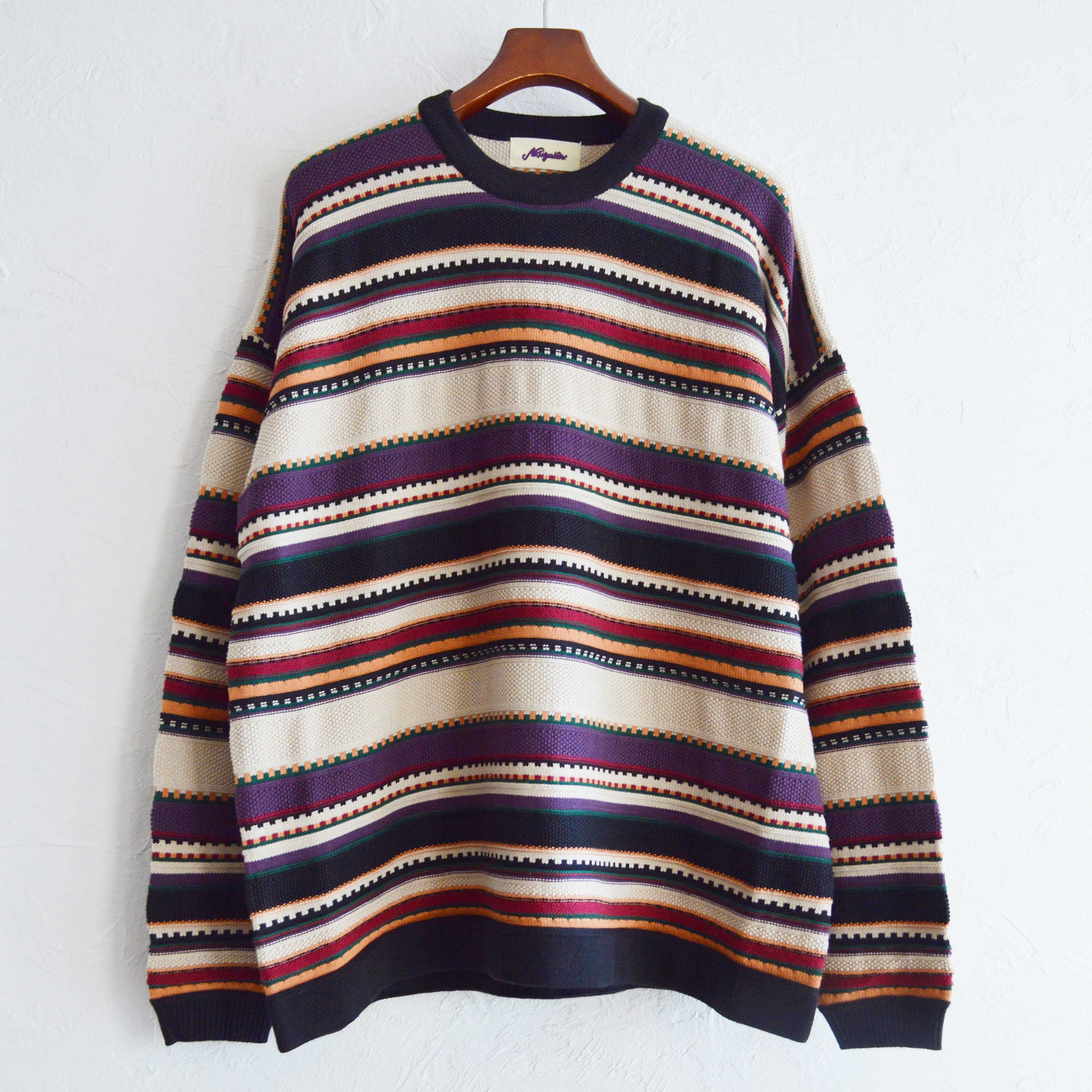 Nasngwam. ナスングワム / 90's BORDER KNIT ナインティーズボーダーニット (BEIGE ベージュ)