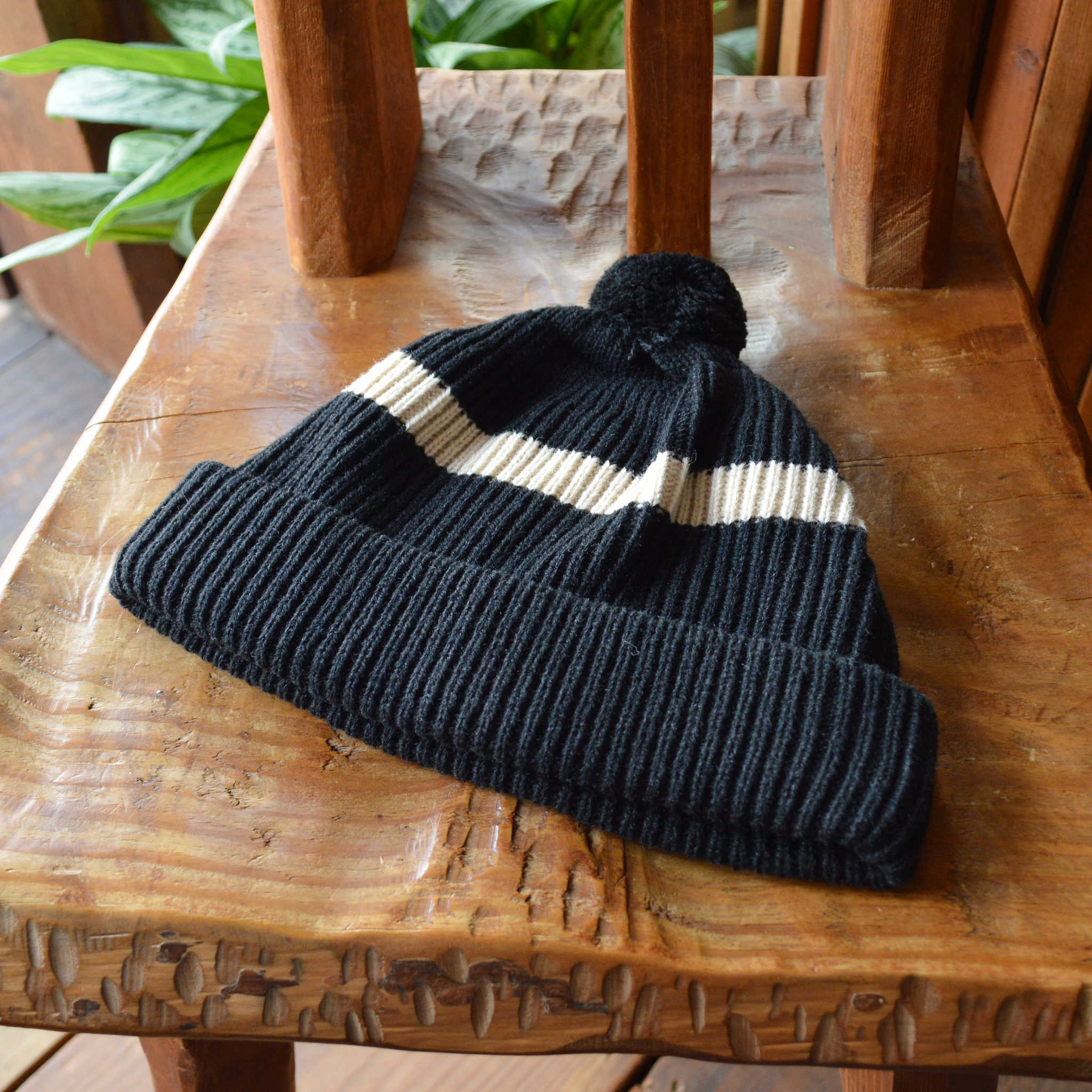 ROTOTO ロトト / STRIPE POMPOM BEANIE ストライプポンポンビーニー