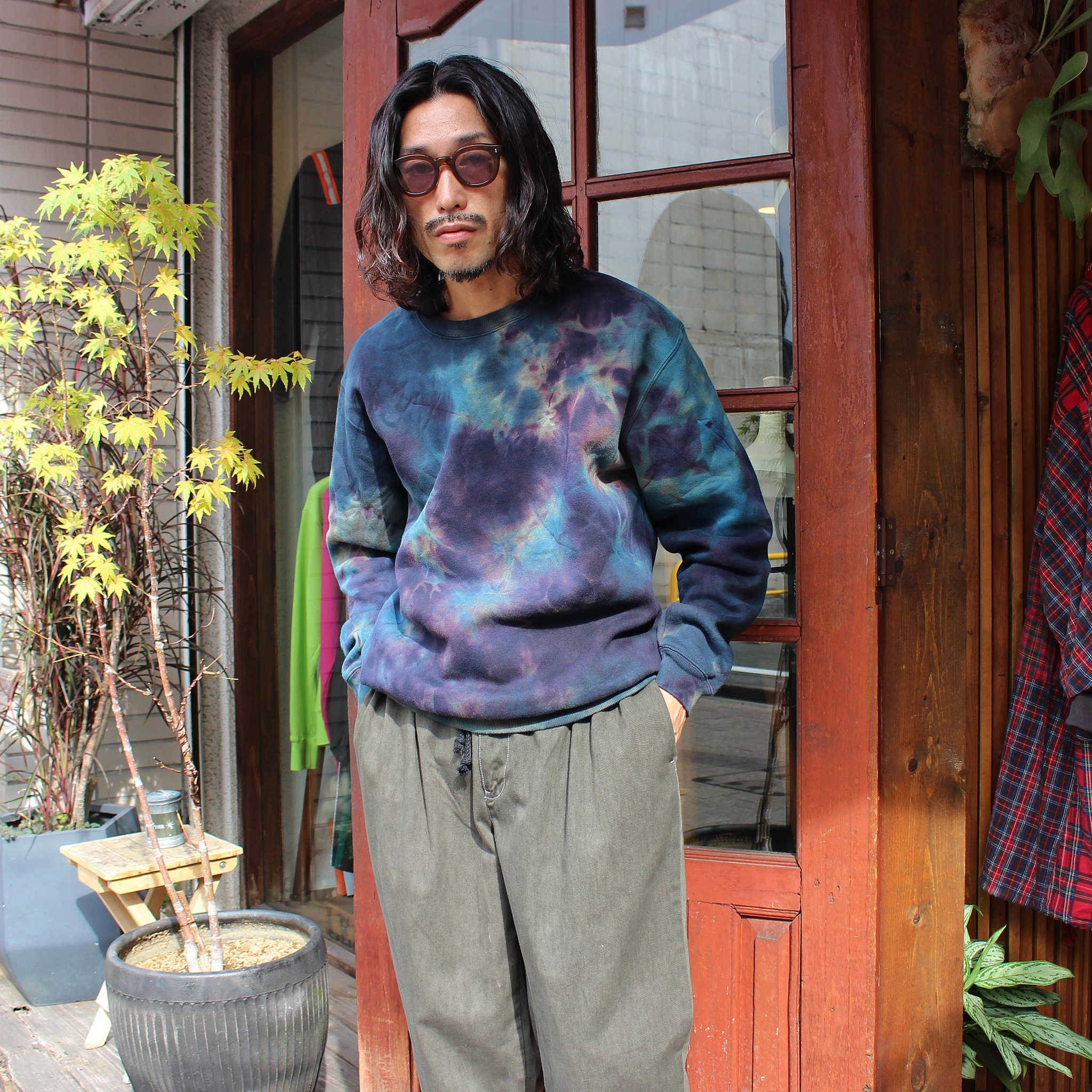 Nasngwam.×JAVARA ナスングワム ジャバラ / SWAMP CREW SWEAT スワンプクルースウェット (NAVY ネイビー)