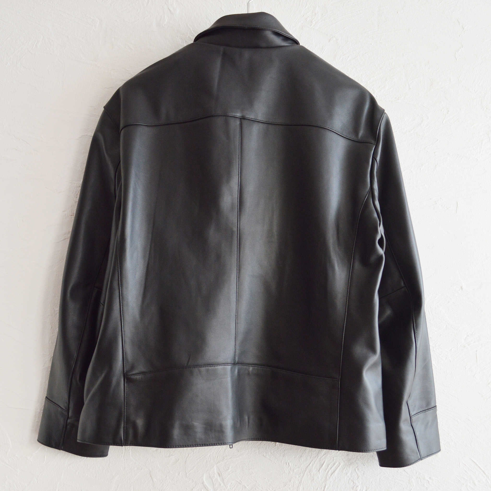 AWESOME LEATHER オーサムレザー / ZIP SHORT JACKET ジップショートジャケット (BLACK ブラック）