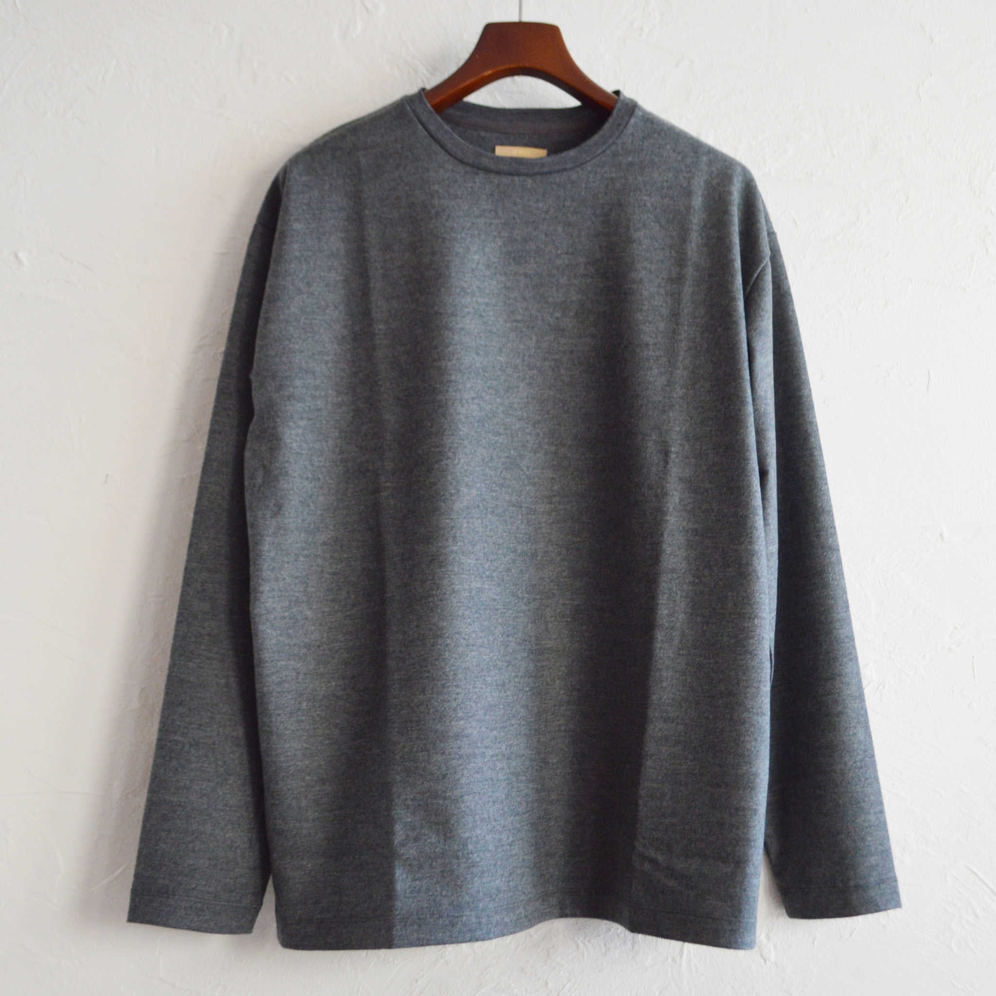 LAMOND ラモンド / LUMINARY MILD WOOL WIDE LONG TEE ルミナリーマイルドウールワイドロングティー (CHARCOAL チャコール)