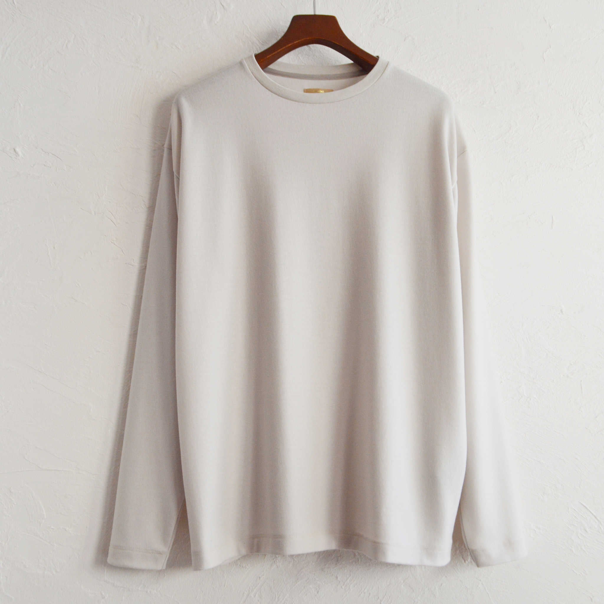 LAMOND ラモンド / LUMINARY MILD WOOL WIDE LONG TEE ルミナリーマイルドウールワイドロングティー (ASH WHITE アッシュホワイト)