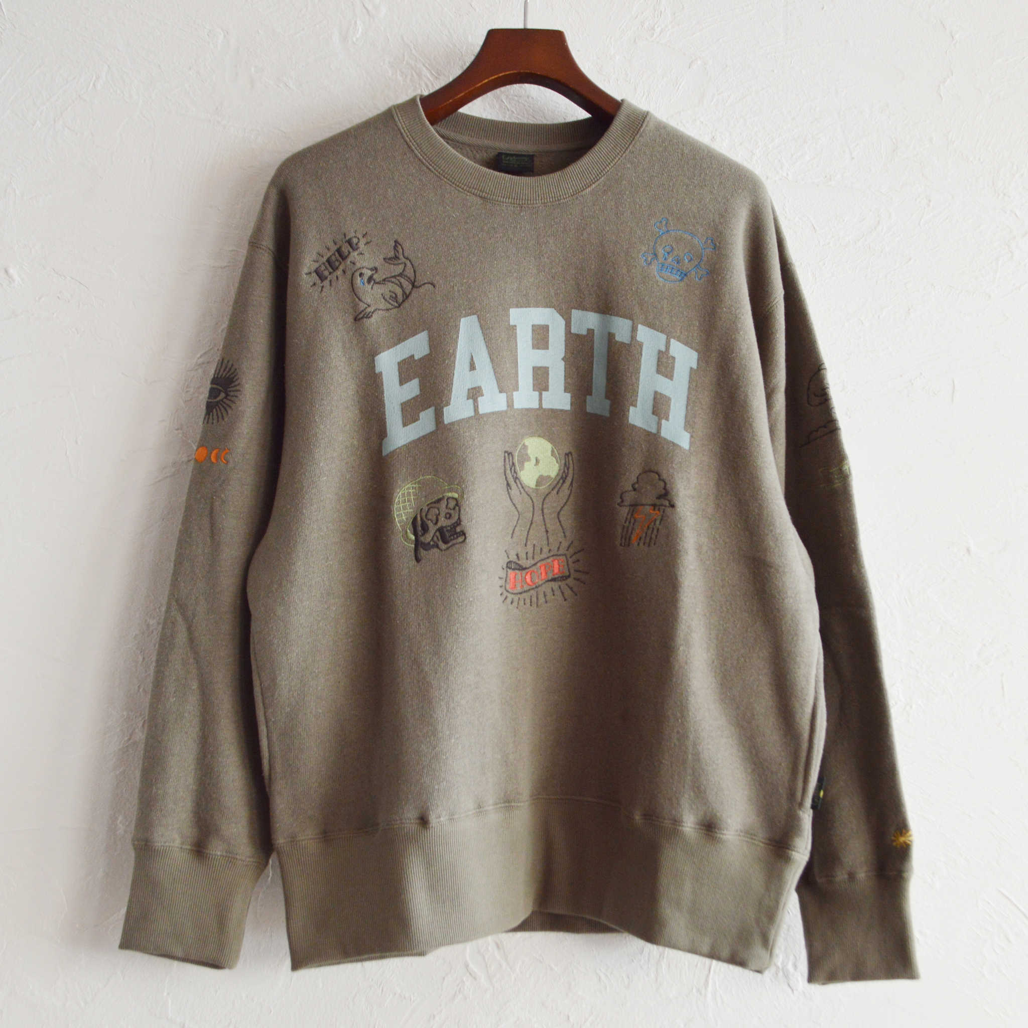 GOHEMP ゴーヘンプ / EARTH CREW SWEAT アースクルースウェット (OLIVE BRANCH オリーブブランチ)